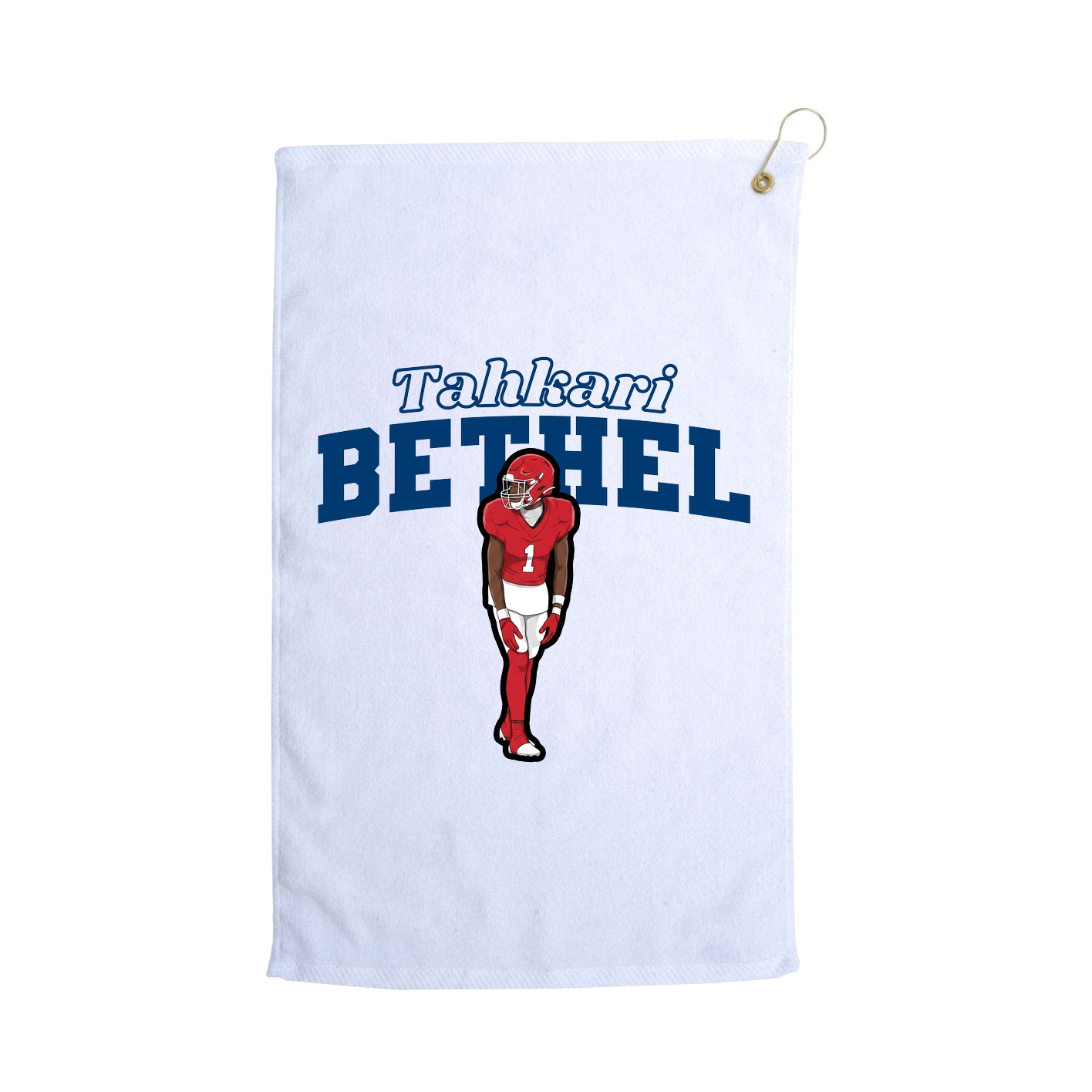 Golf Towel — Name Arch in White