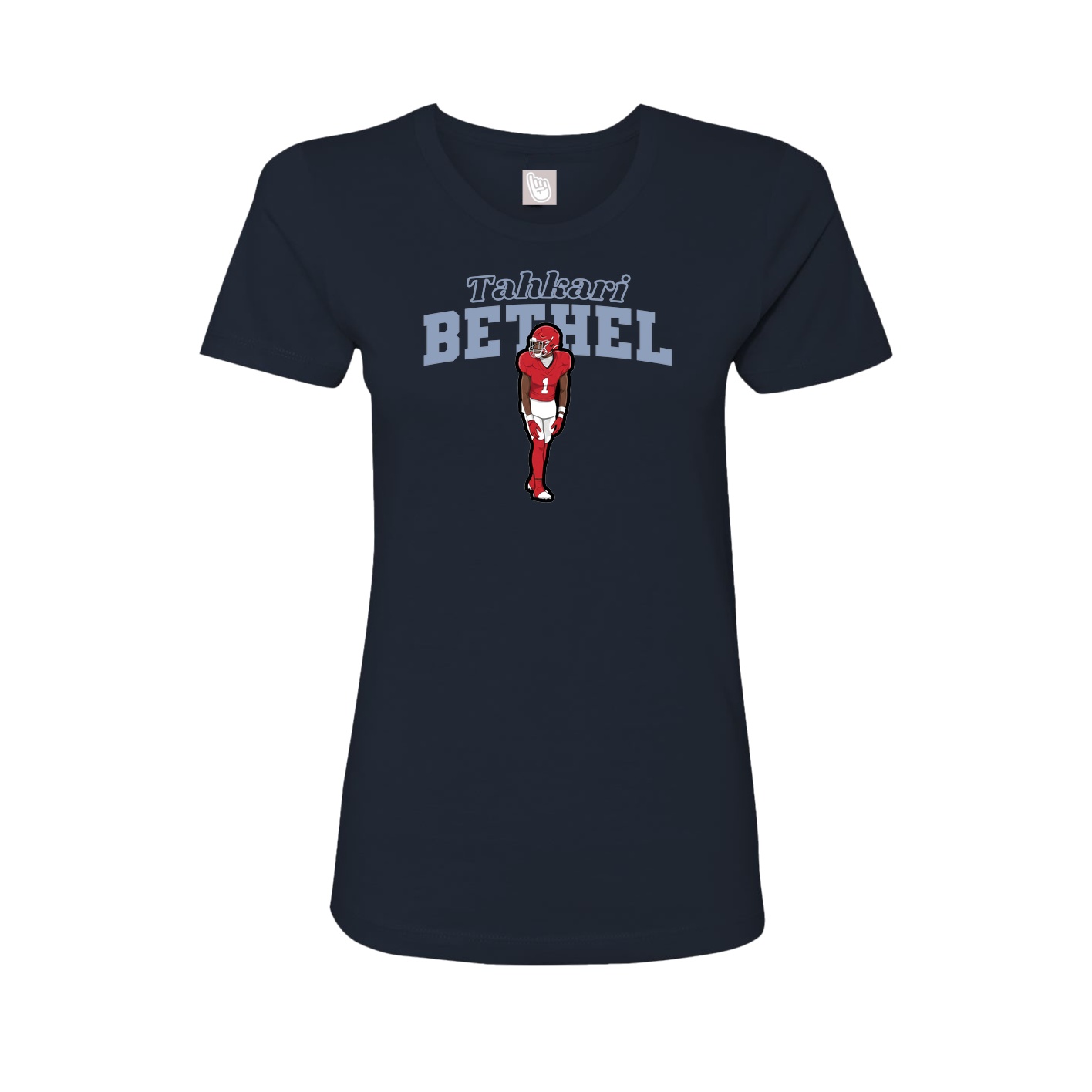 Fitted Women's Tee — Name Arch in Navy