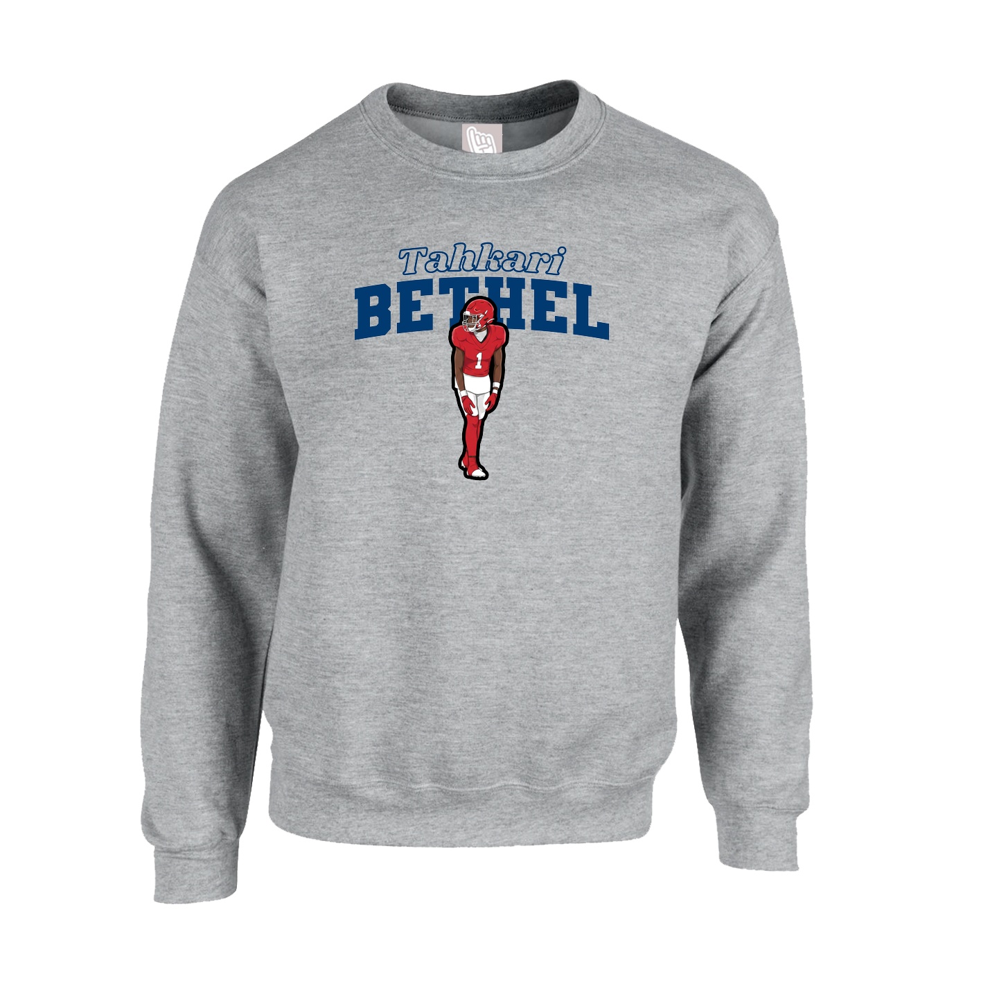 Fleece Crew — Name Arch in Grey