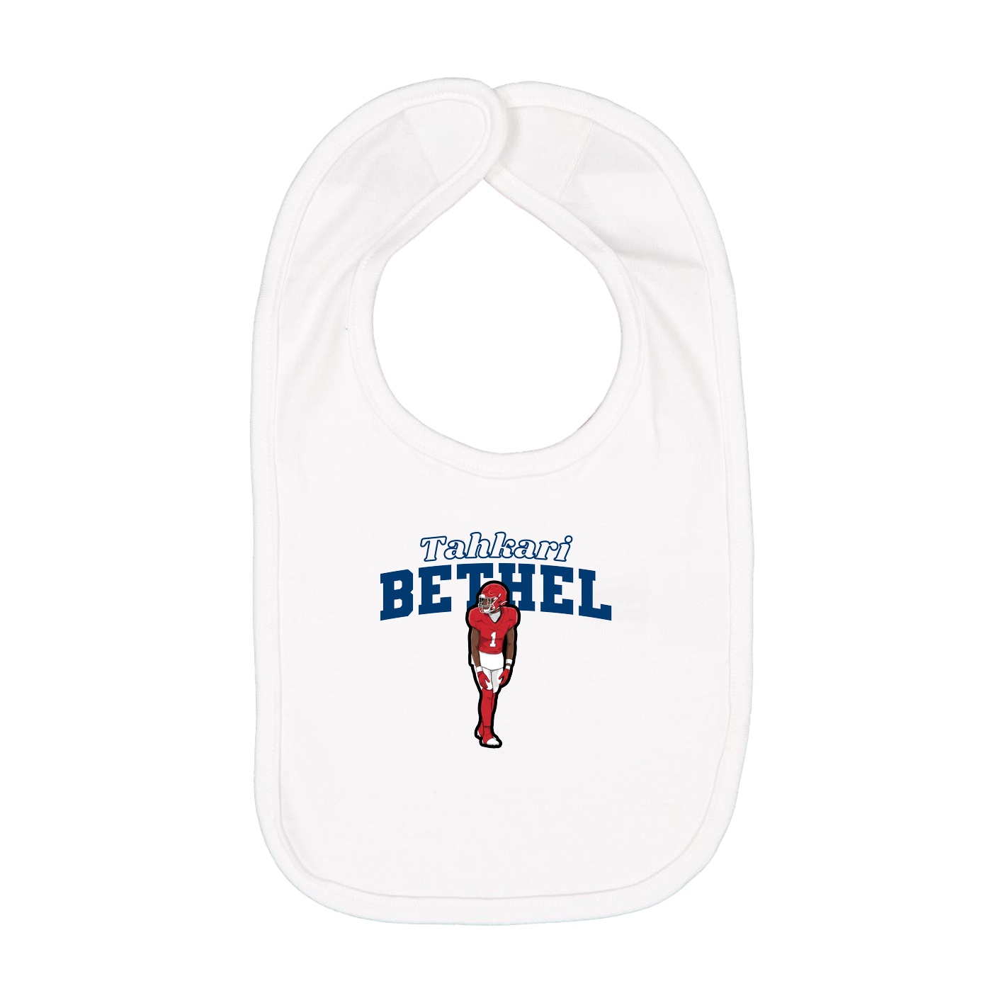 Infant Bib — Name Arch in White