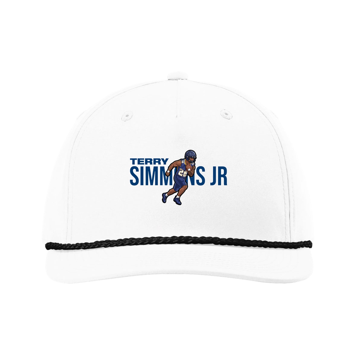 Five-Panel Classic Rope Cap — Player Name in White