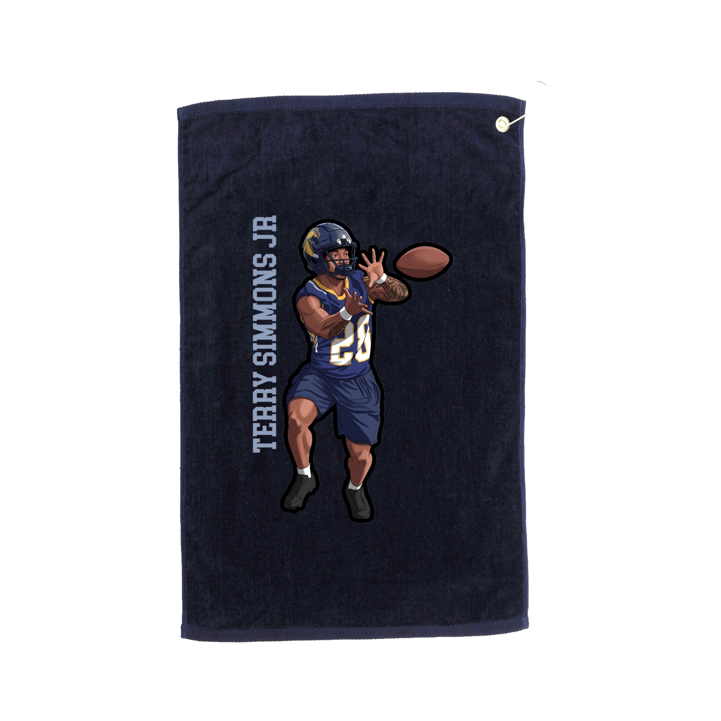 Golf Towel — Name Vertical in Navy