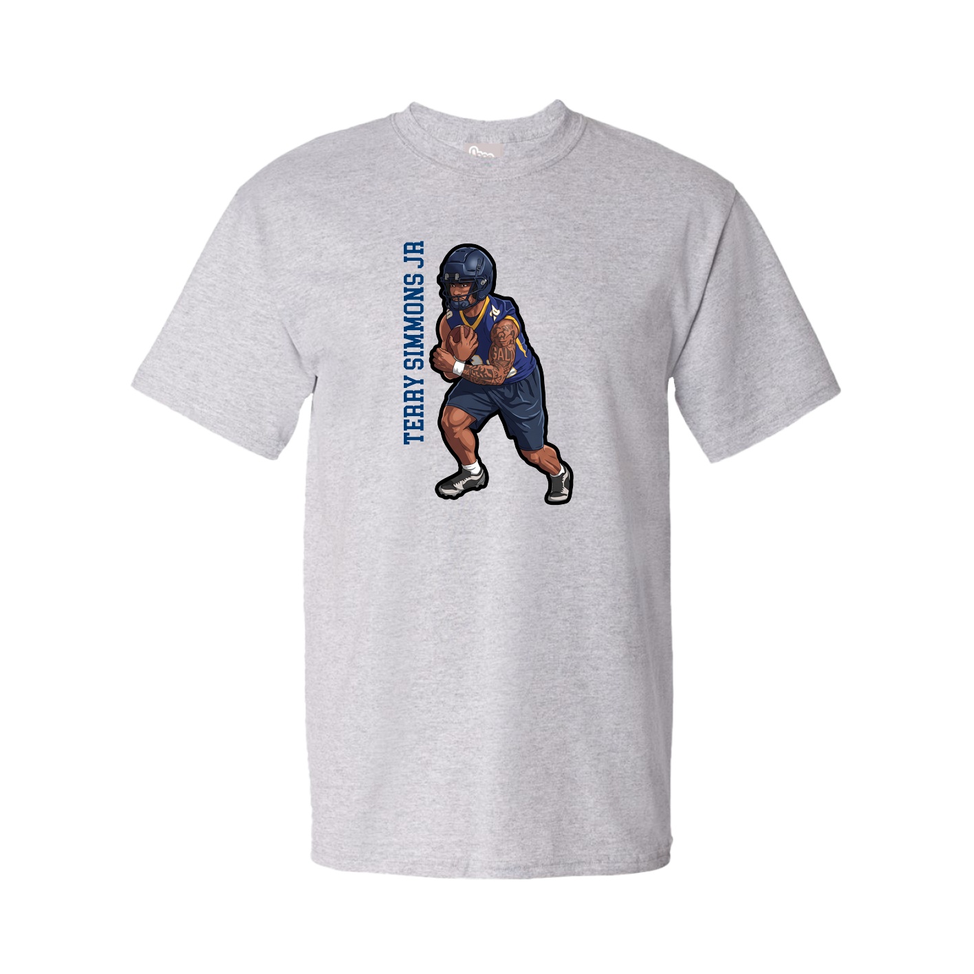 Tee — Name Vertical in Grey