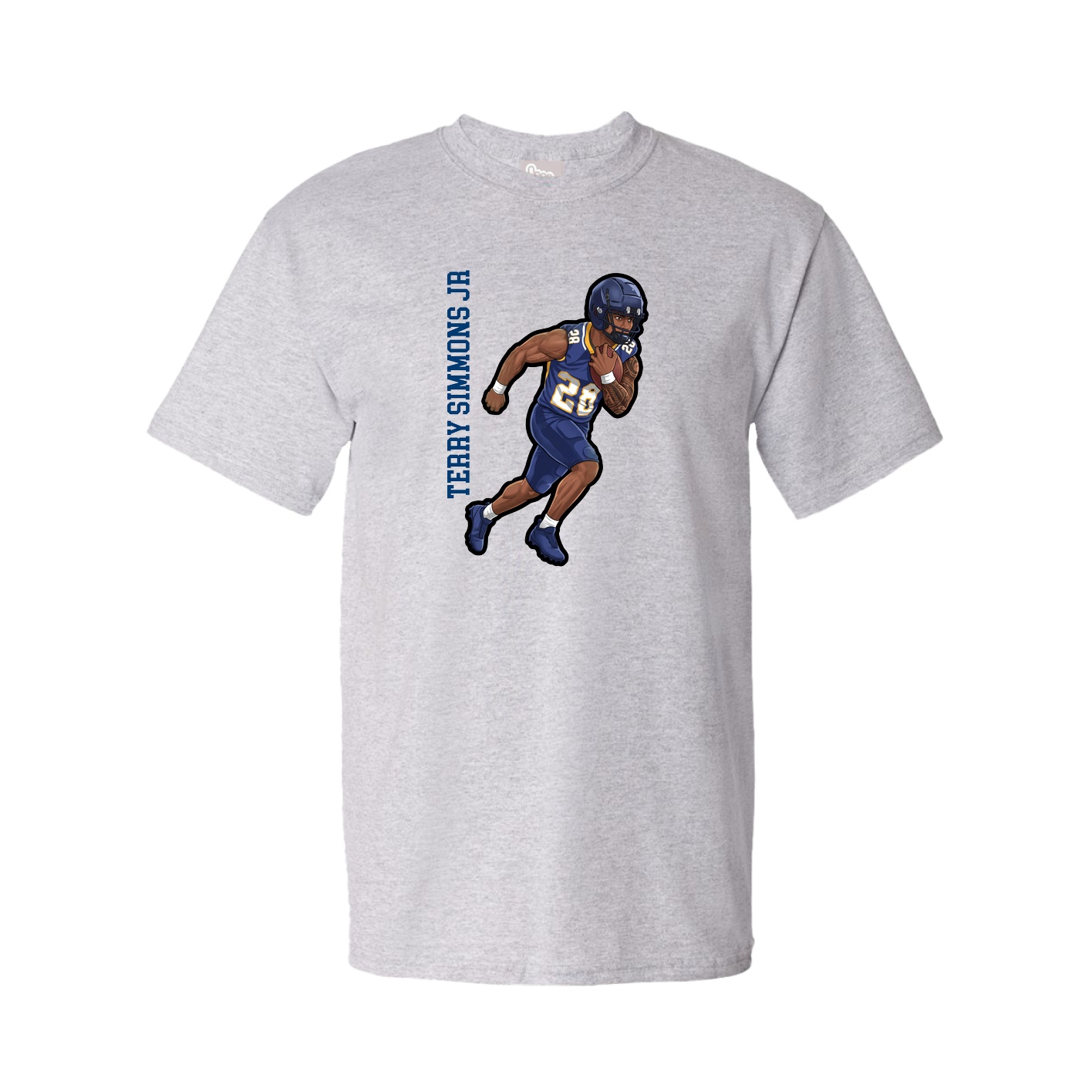 Tee — Name Vertical in Grey