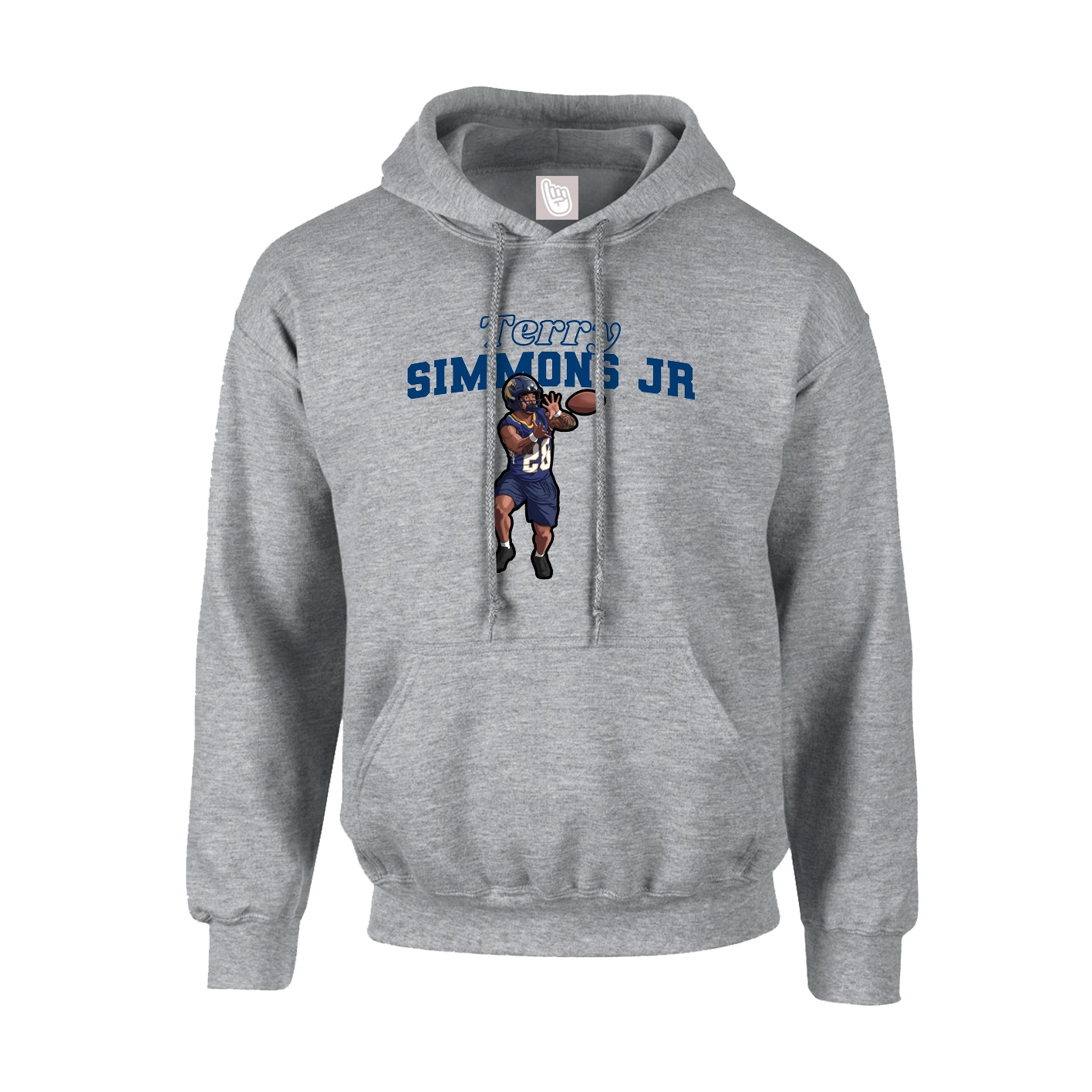Youth Hoodie — Name Arch in Grey