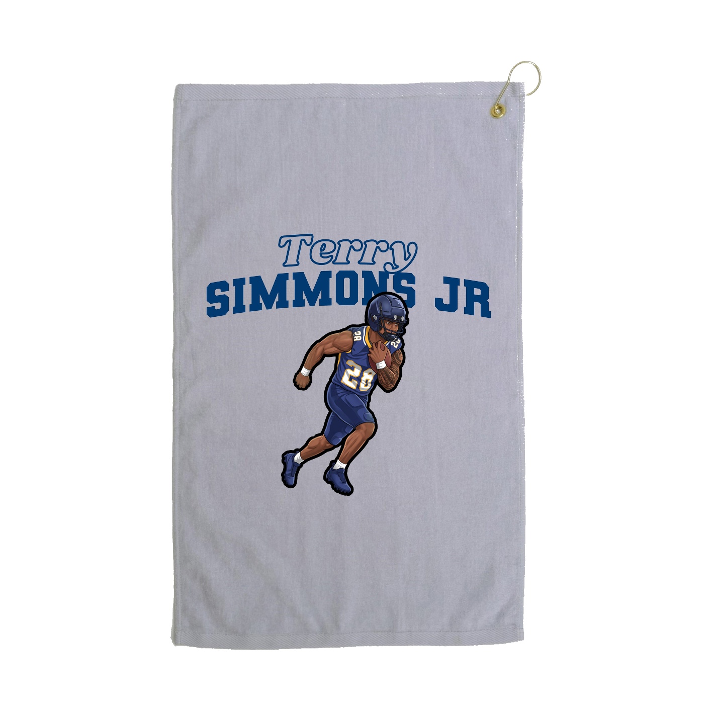 Golf Towel — Name Arch in Grey
