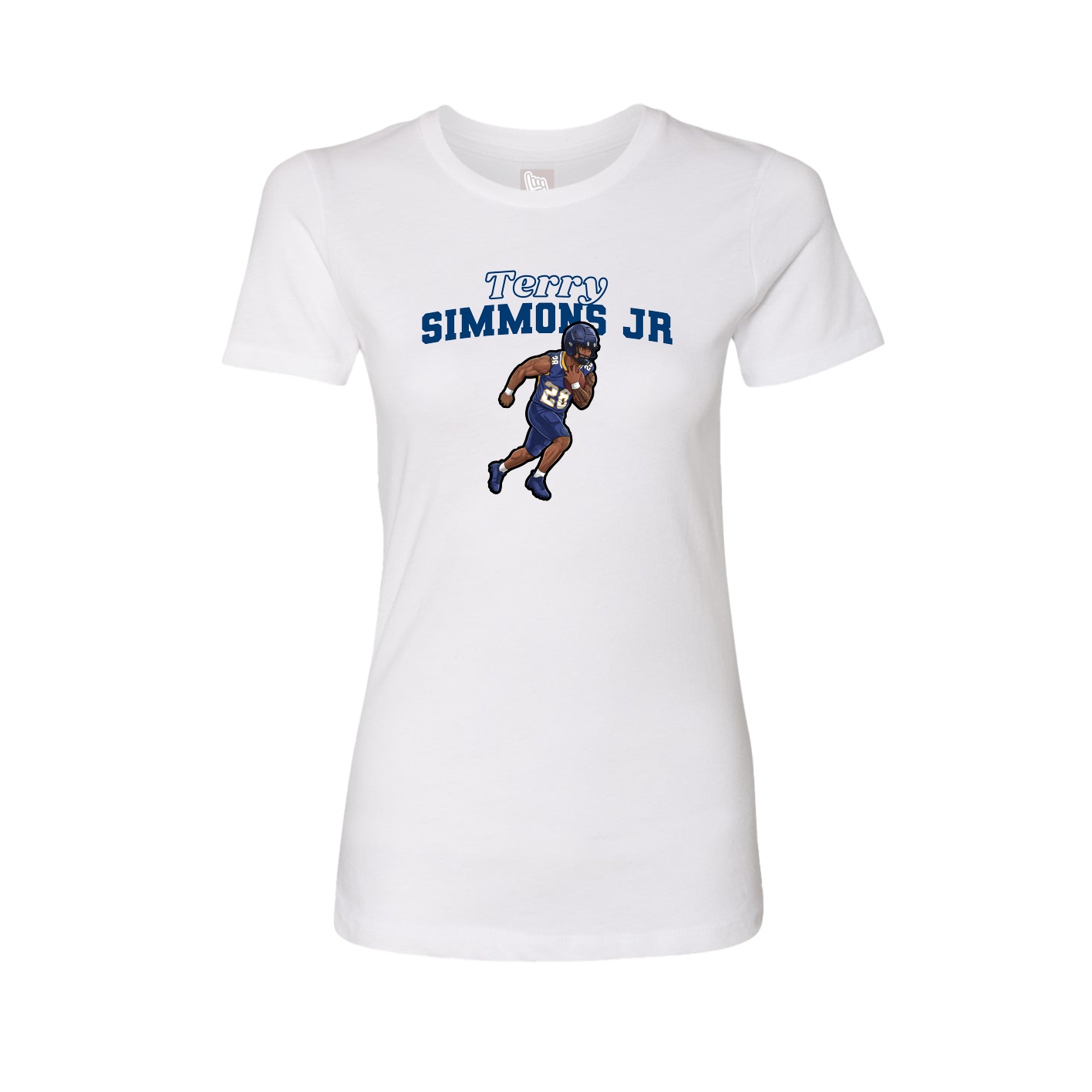 Fitted Women's Tee — Name Arch in White