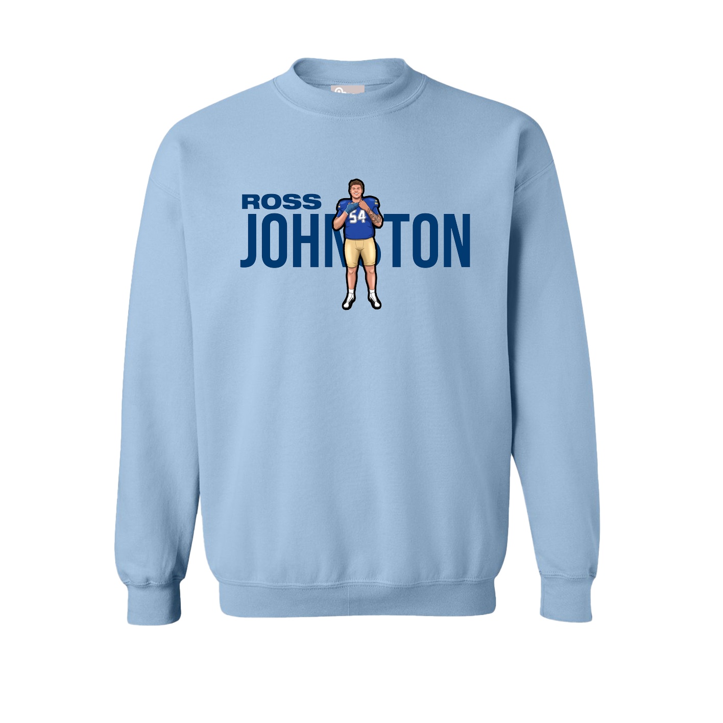 Fleece Crew — Player Name in Light Blue