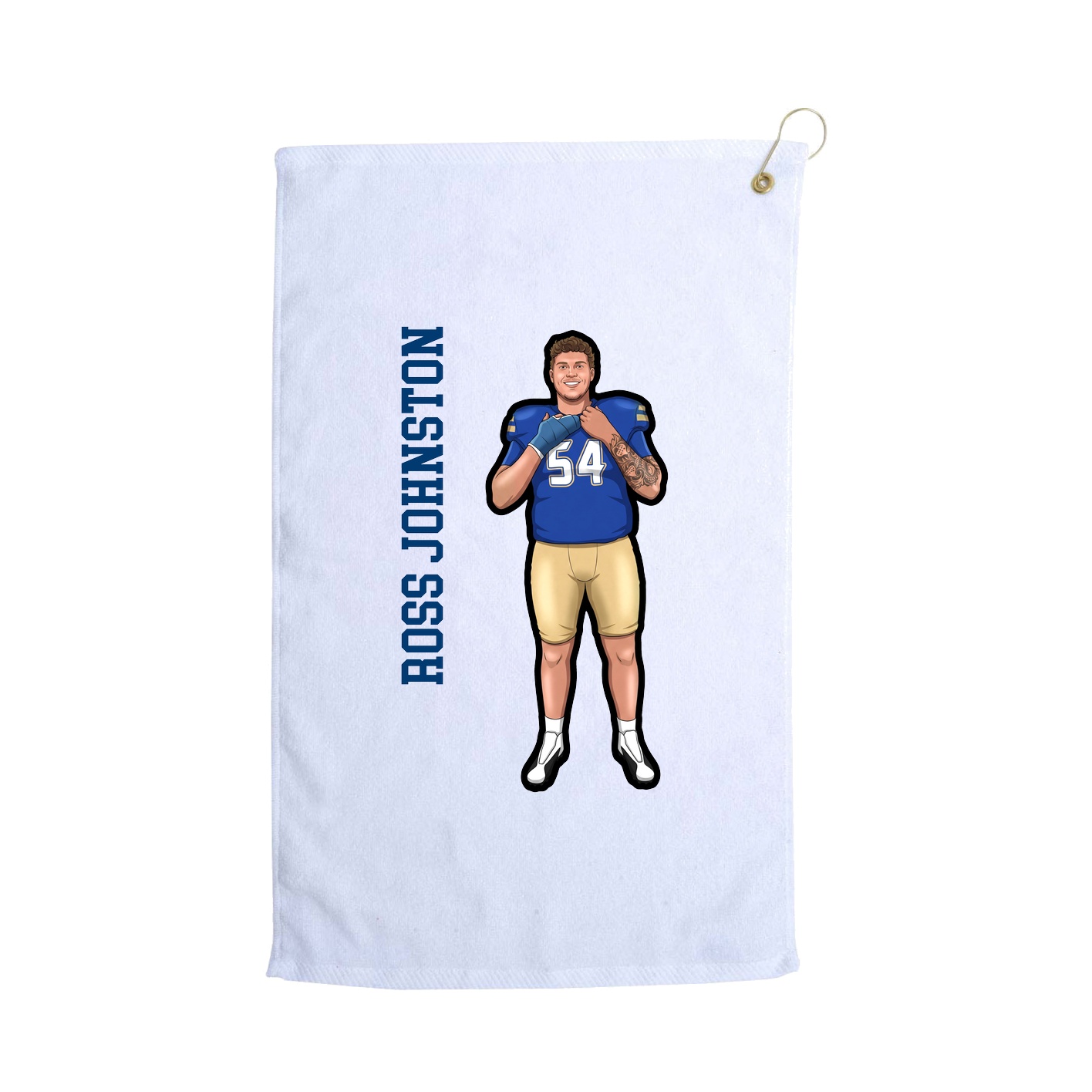 Golf Towel — Name Vertical in White