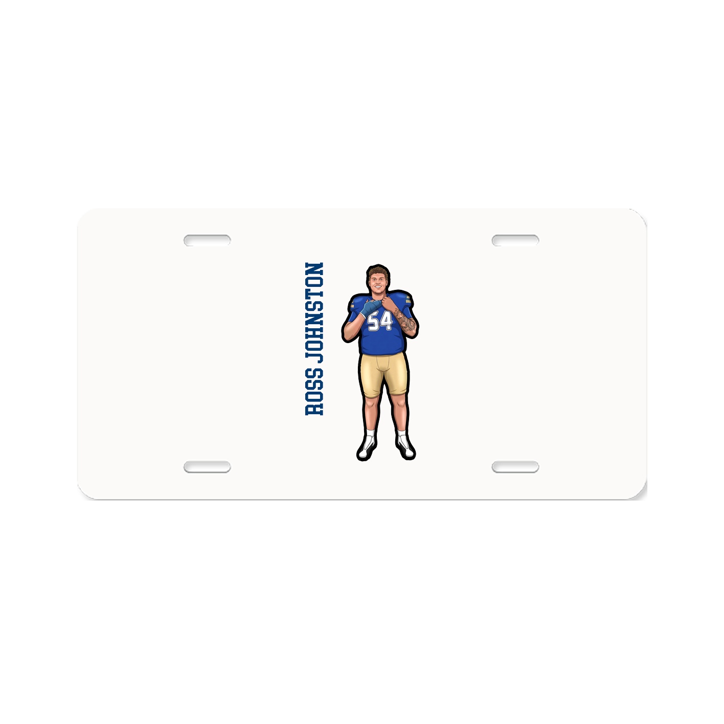 License Plate — Name Vertical in Classic