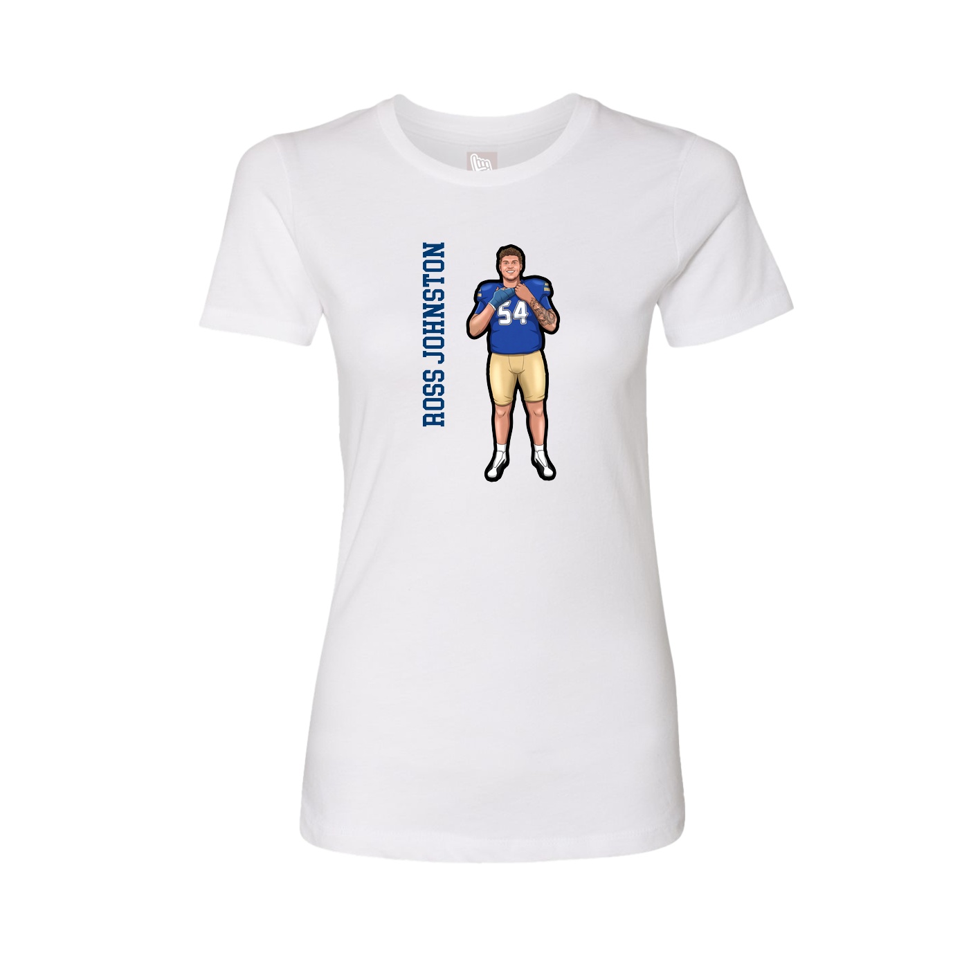 Fitted Women's Tee — Name Vertical in White