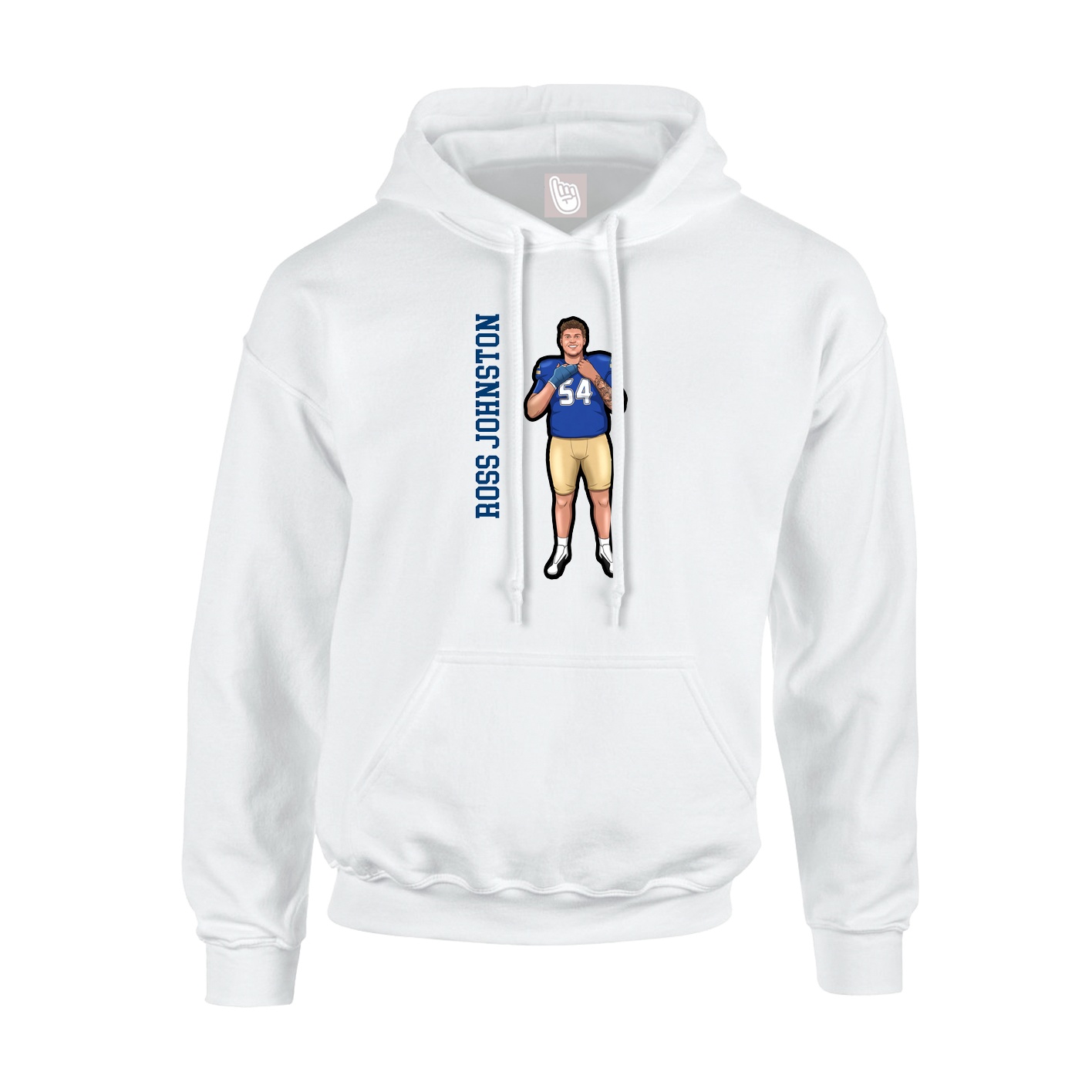 Youth Hoodie — Name Vertical in White
