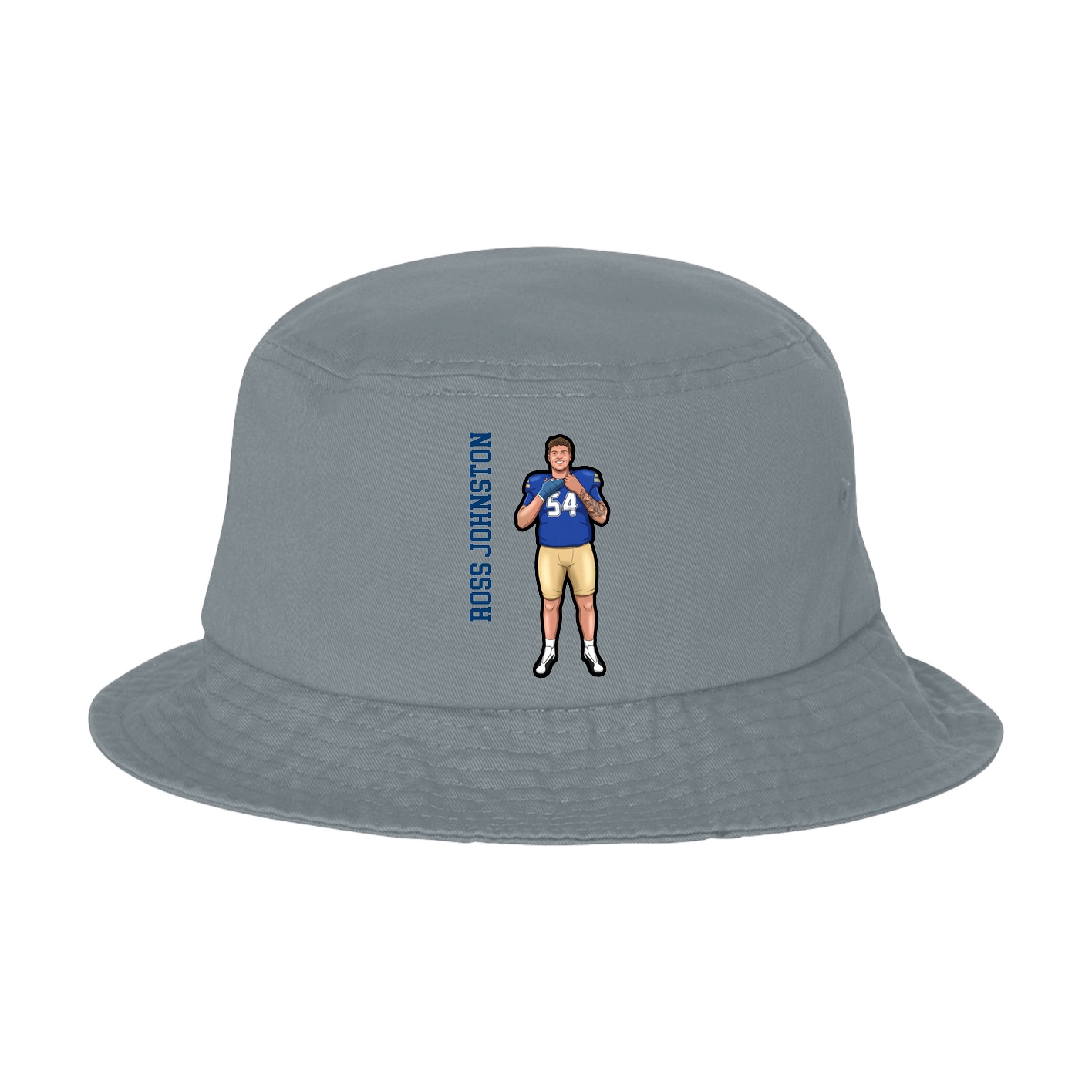 Bucket Cap — Name Vertical in Grey