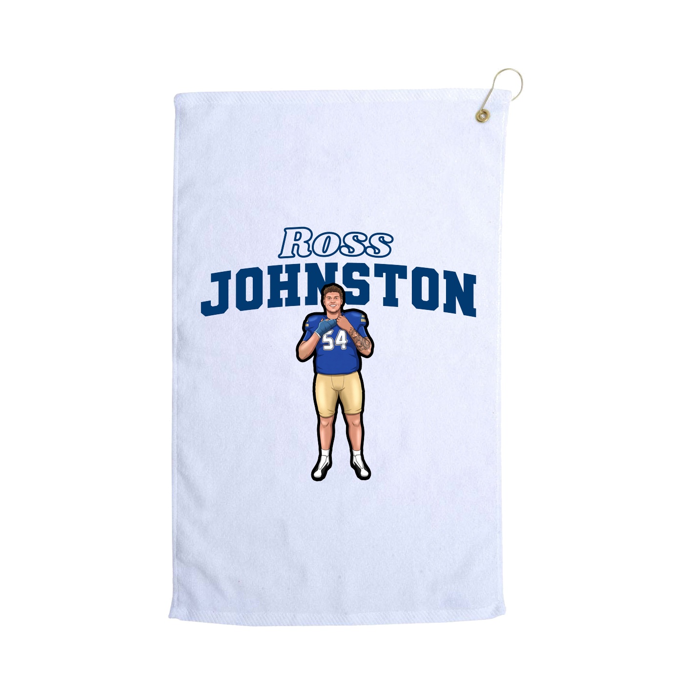 Golf Towel — Name Arch in White
