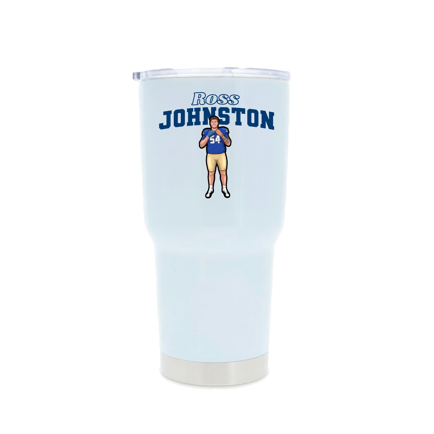 30oz Stainless Steel Tumbler — Name Arch in White