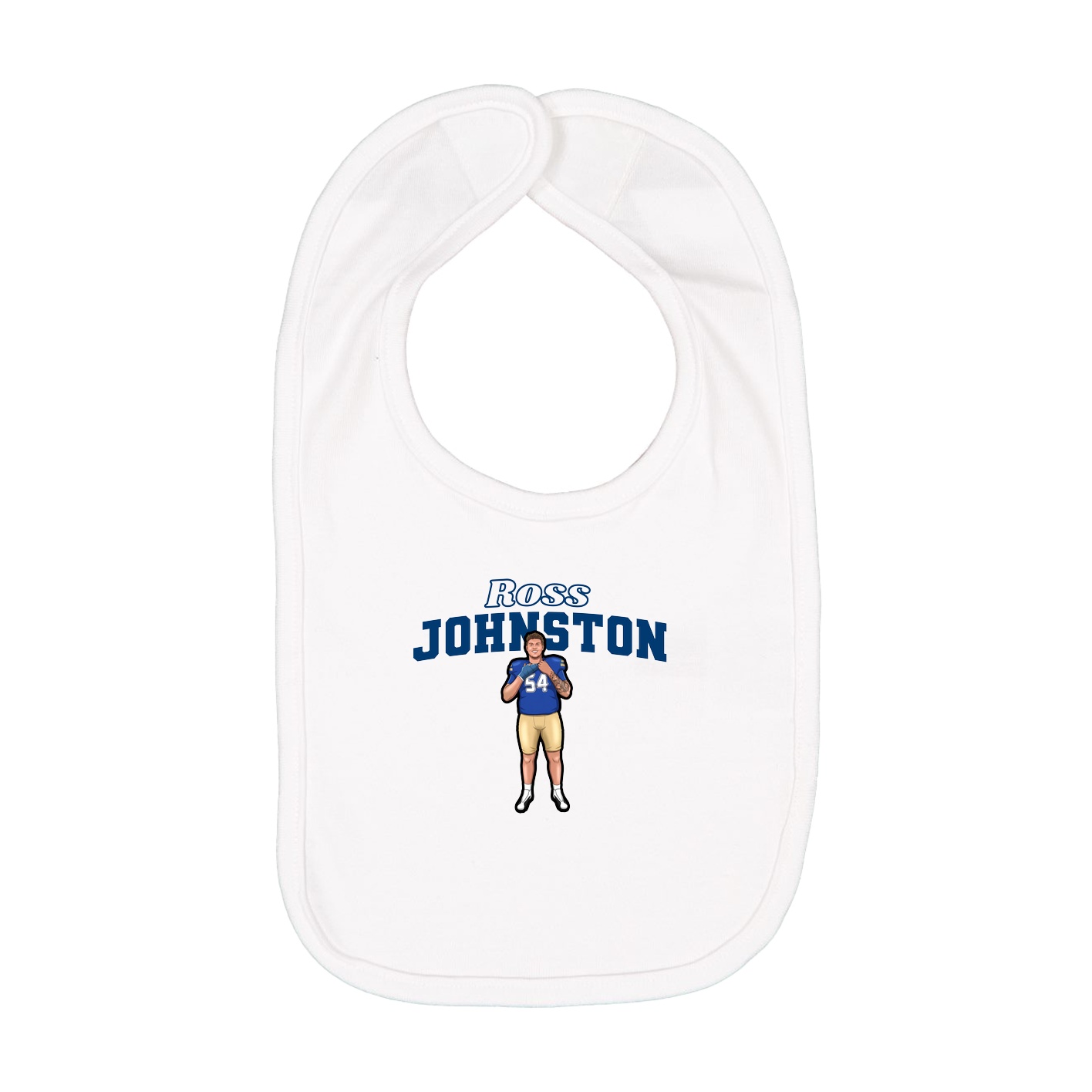 Infant Bib — Name Arch in White