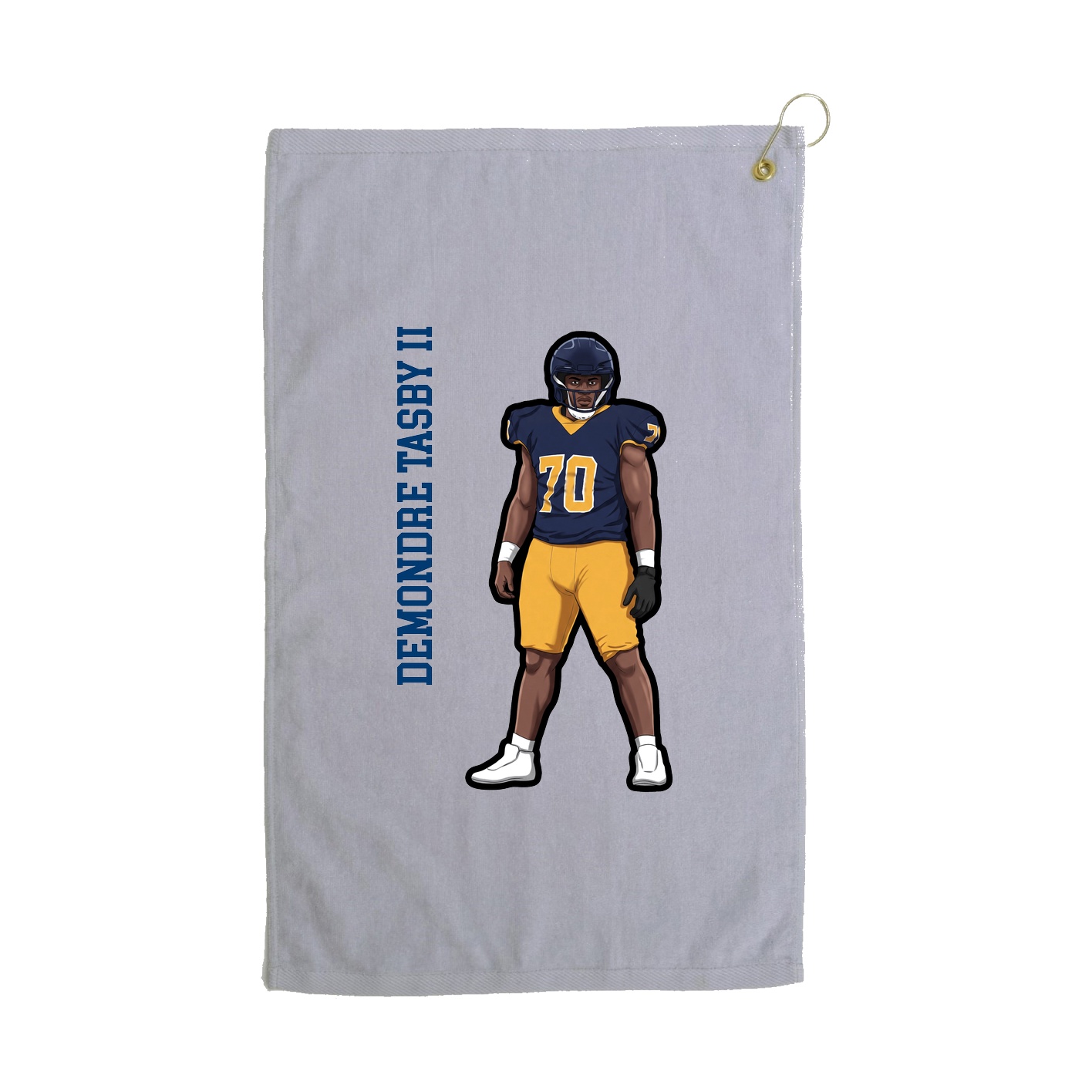Golf Towel — Name Vertical in Grey