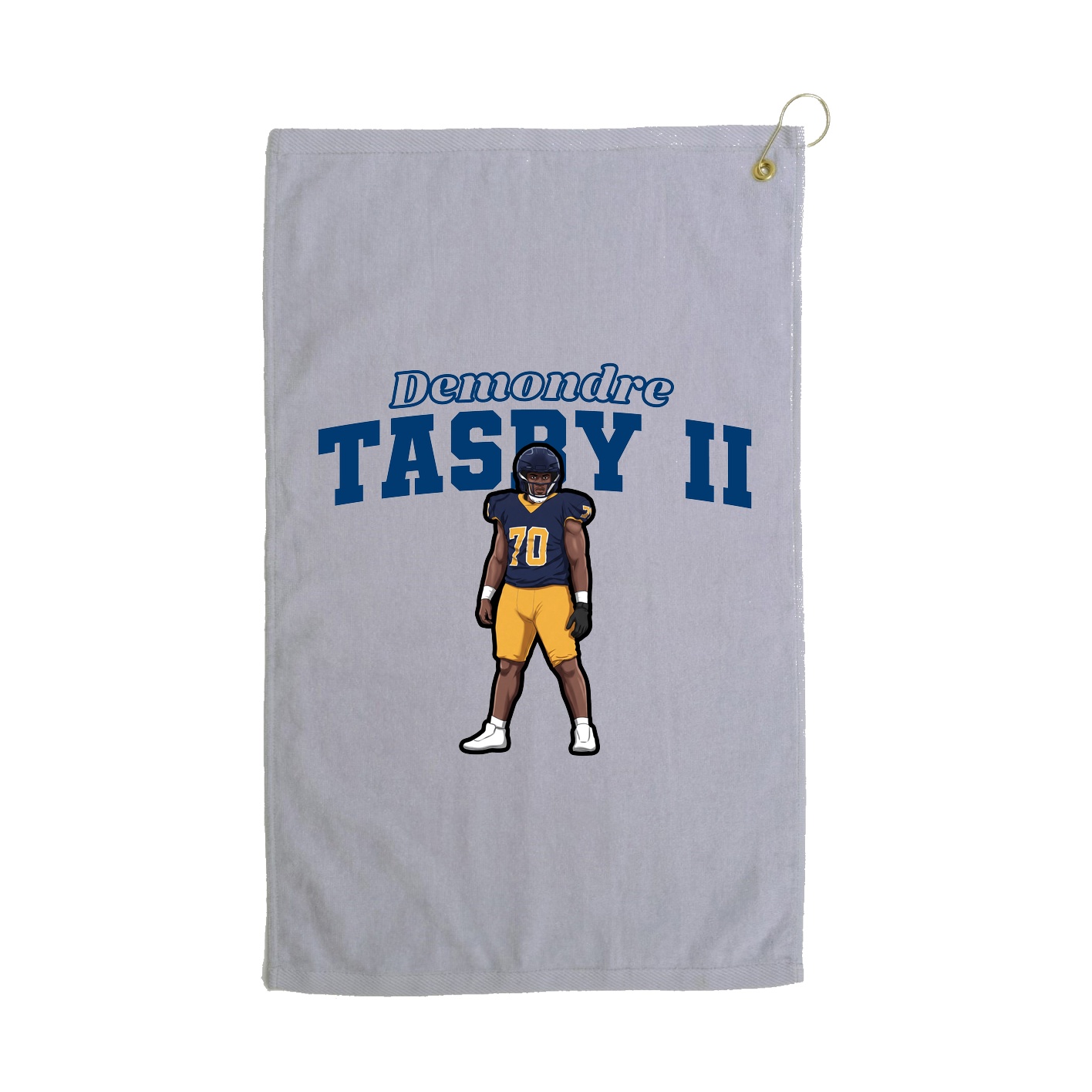 Golf Towel — Name Arch in Grey