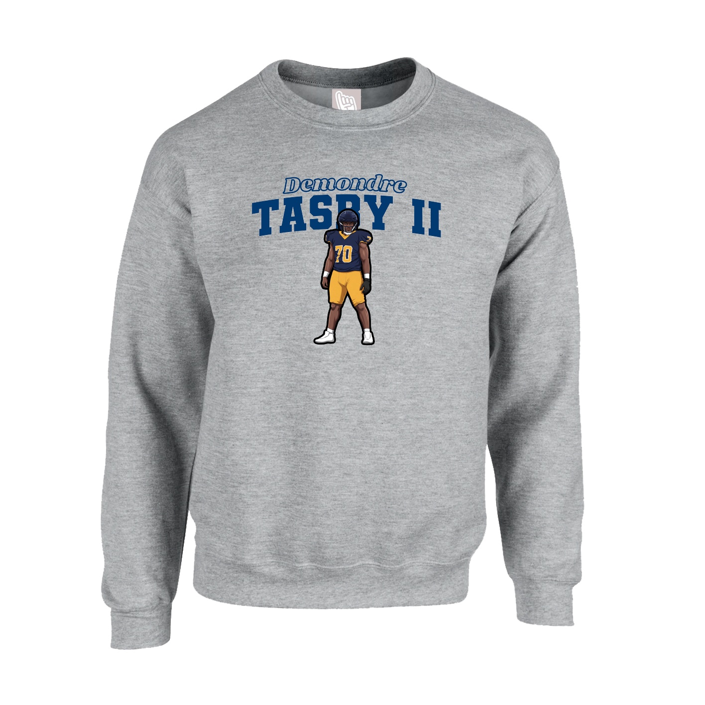 Fleece Crew — Name Arch in Grey