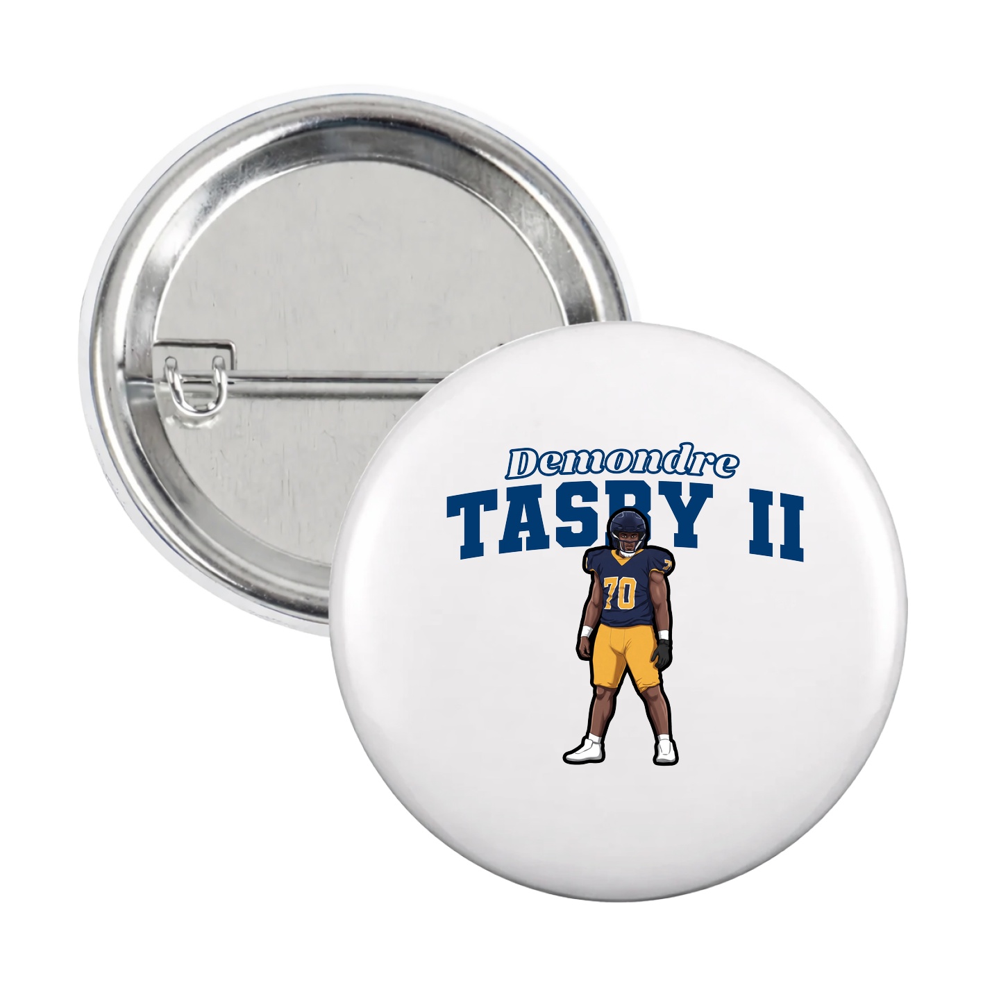 Game Day Button — Name Arch in White