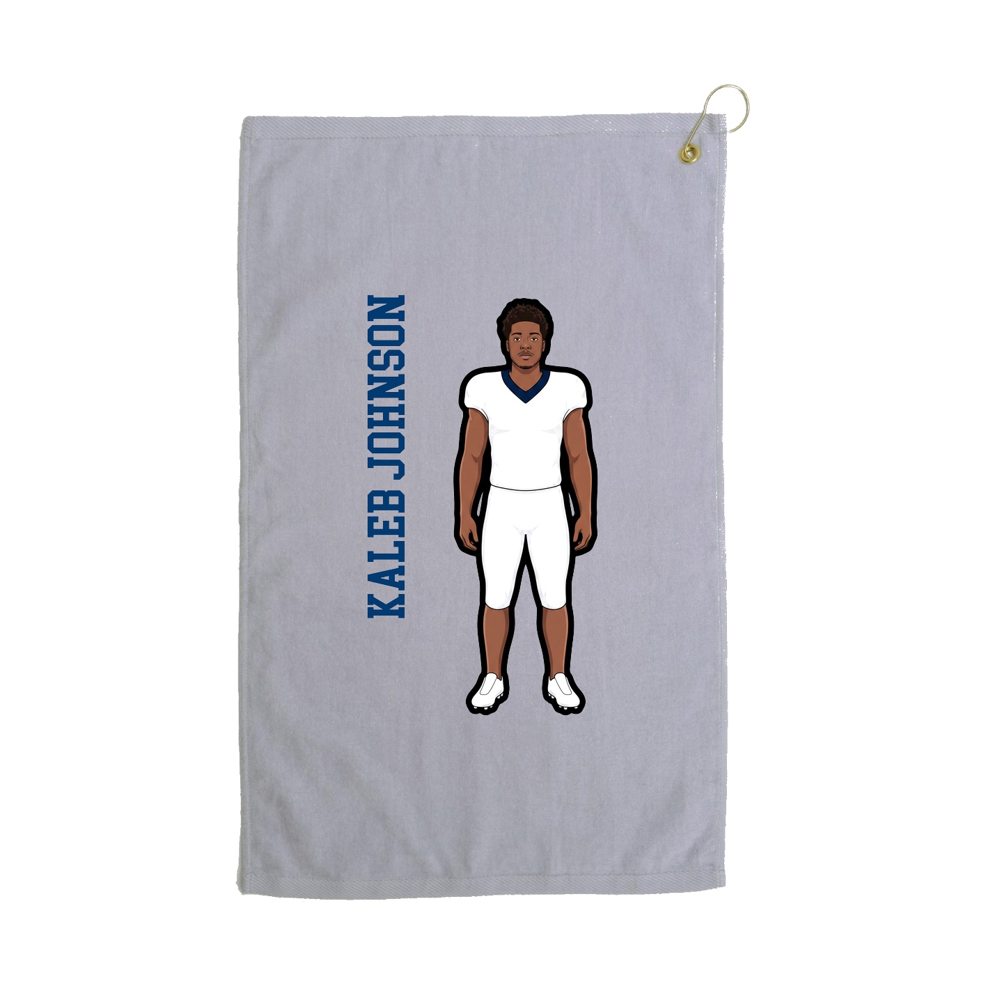 Golf Towel — Name Vertical in Grey