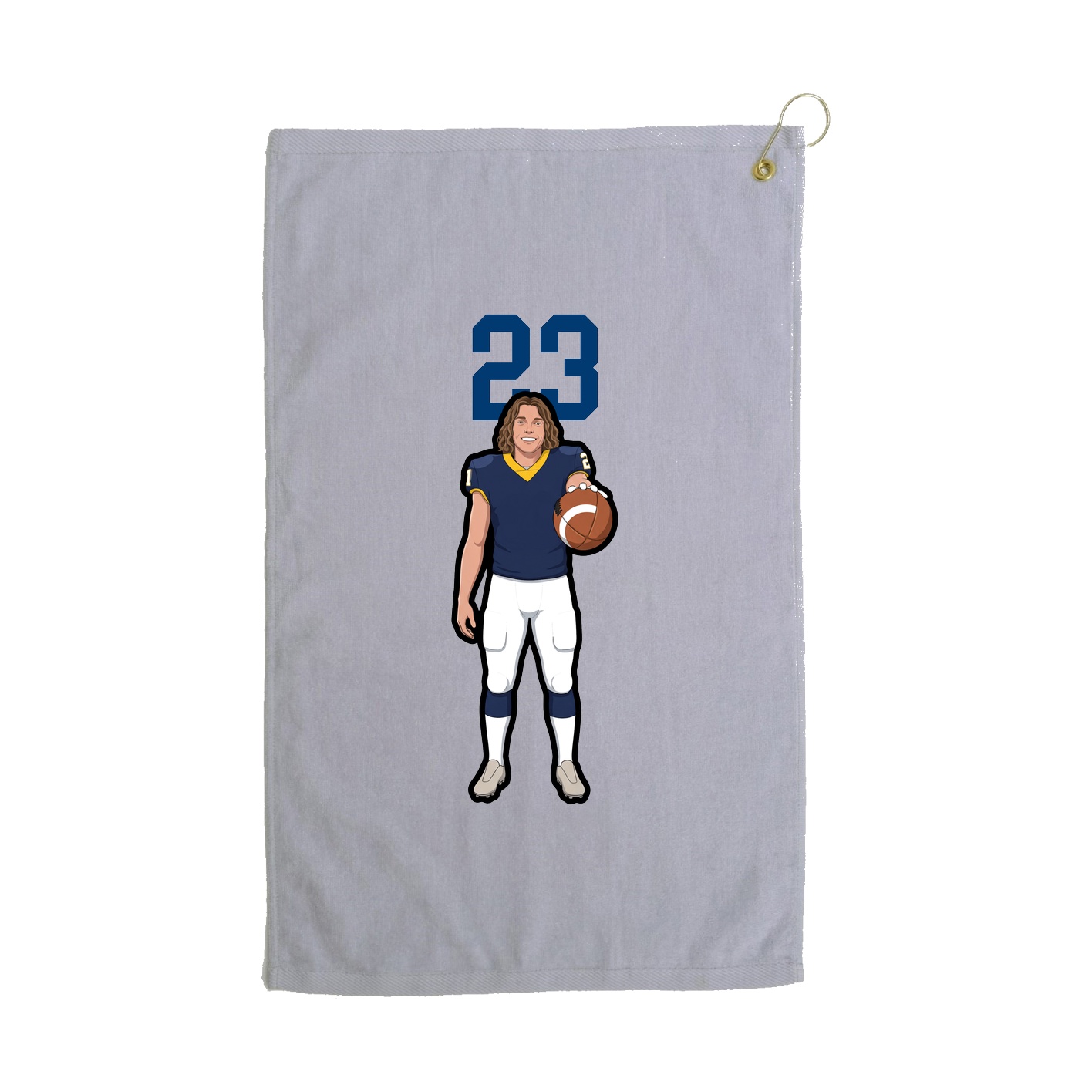 Golf Towel — Number Top in Grey