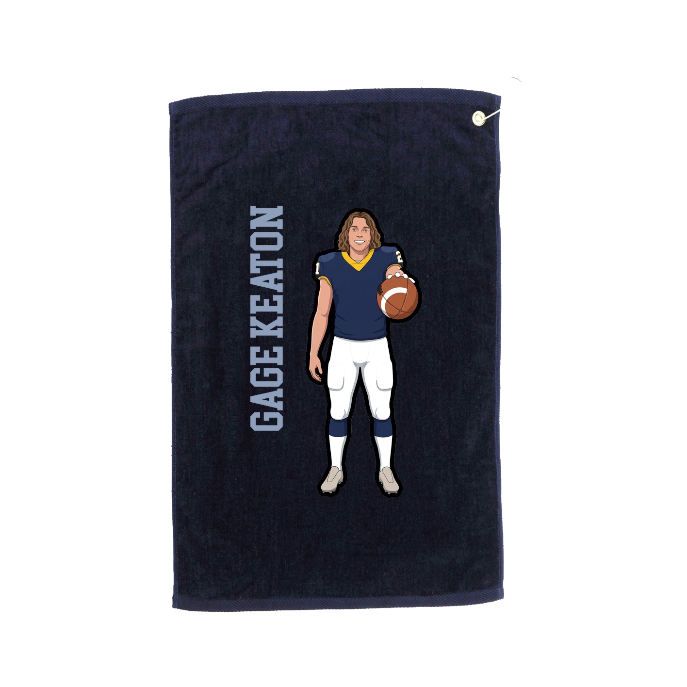 Golf Towel — Name Vertical in Navy