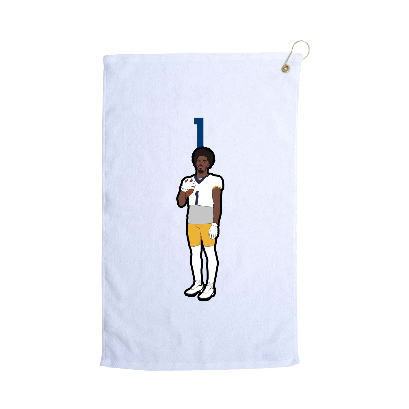 Golf Towel — Number Top in White