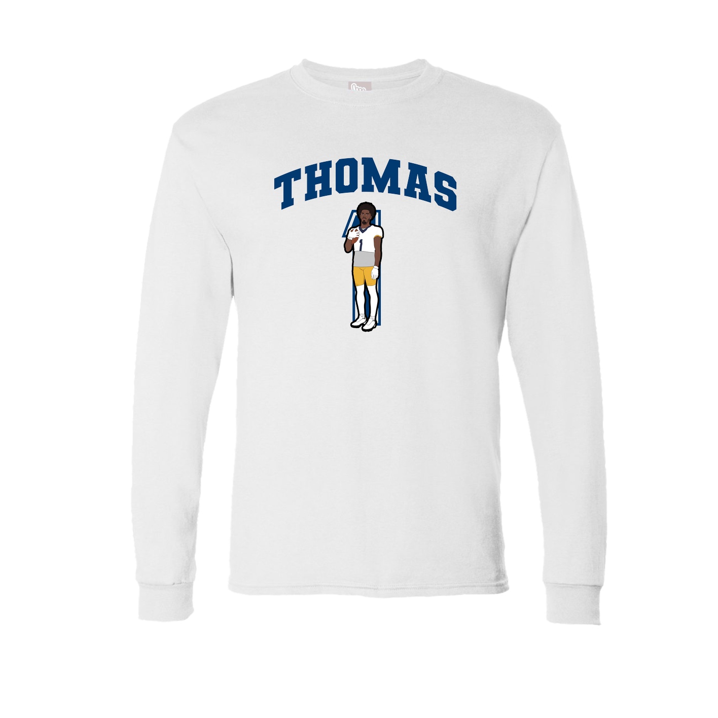 Long Sleeve Tee — Number in White