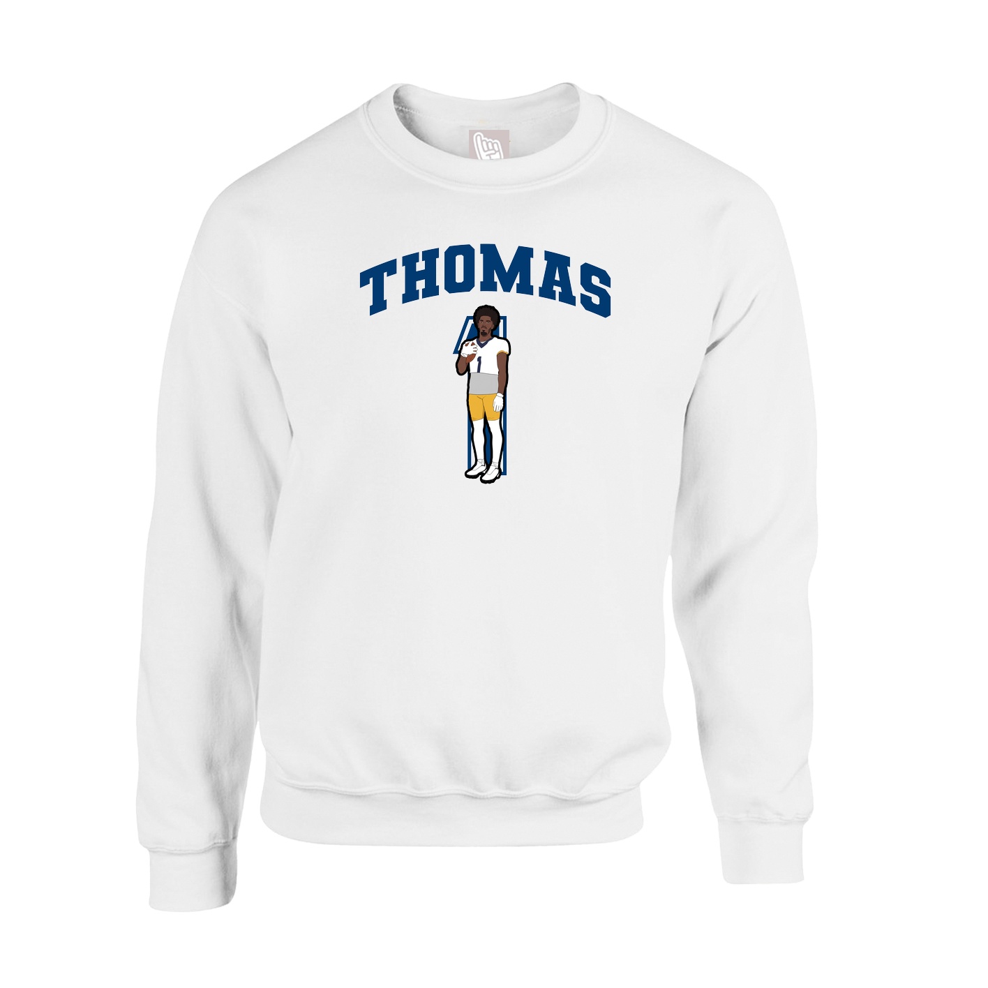 Fleece Crew — Number in White