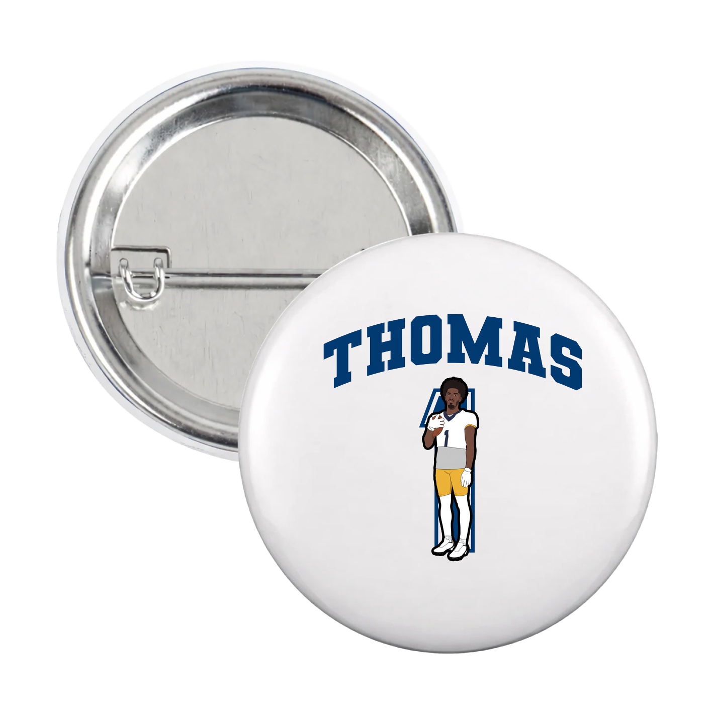 Game Day Button — Number in White