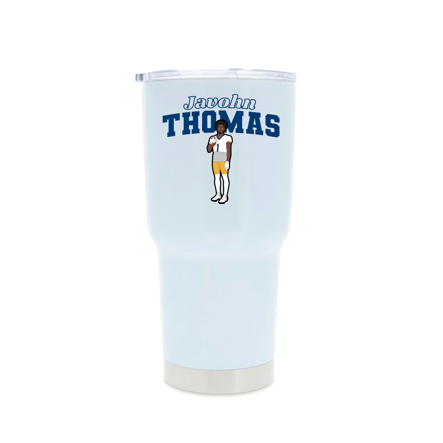 30oz Stainless Steel Tumbler — Name Arch in White
