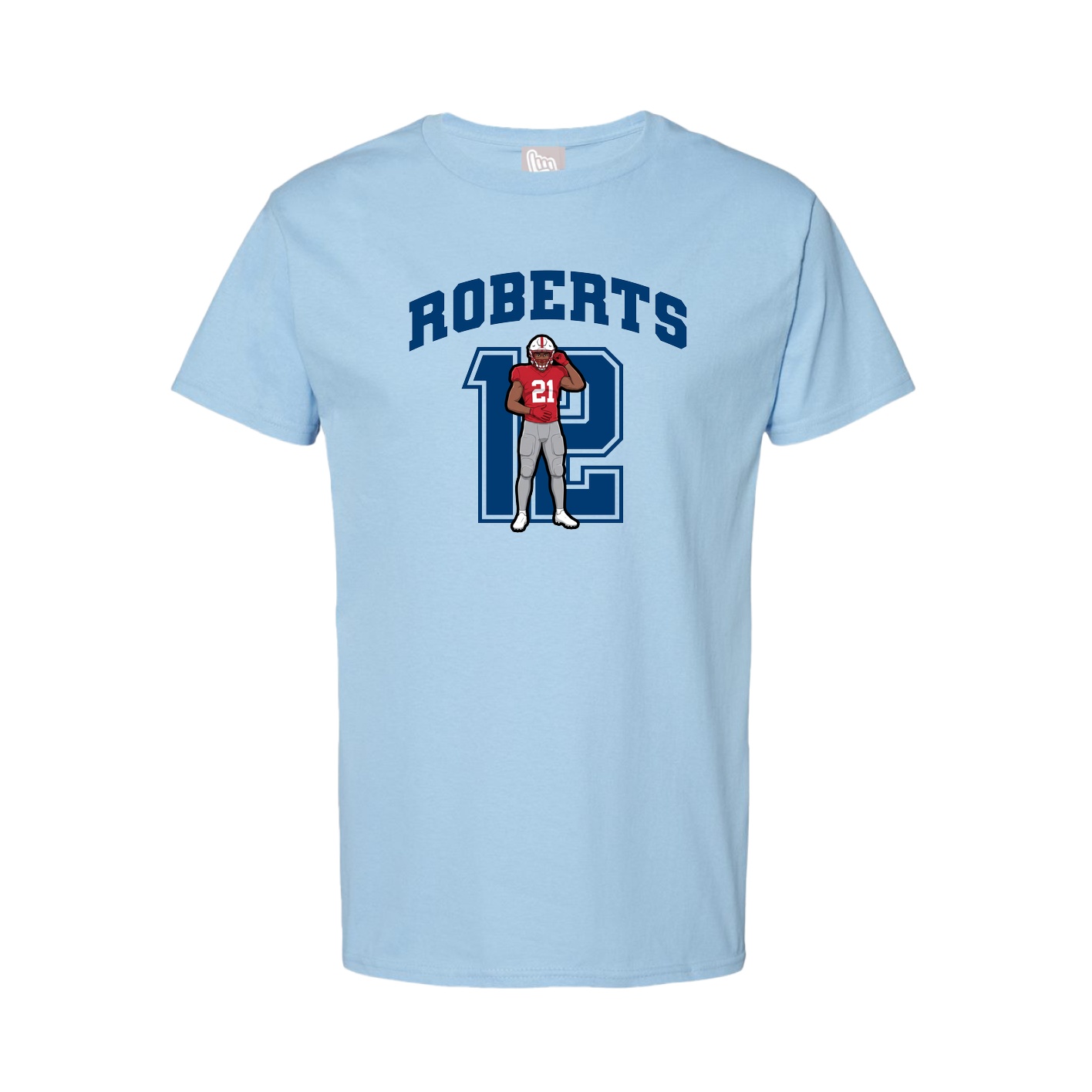 Youth Tee — Number in Light Blue