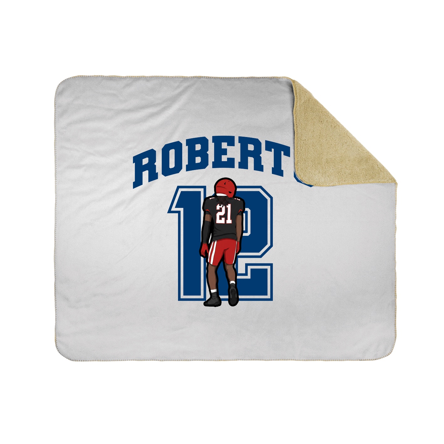 Throw Blanket — Number in White