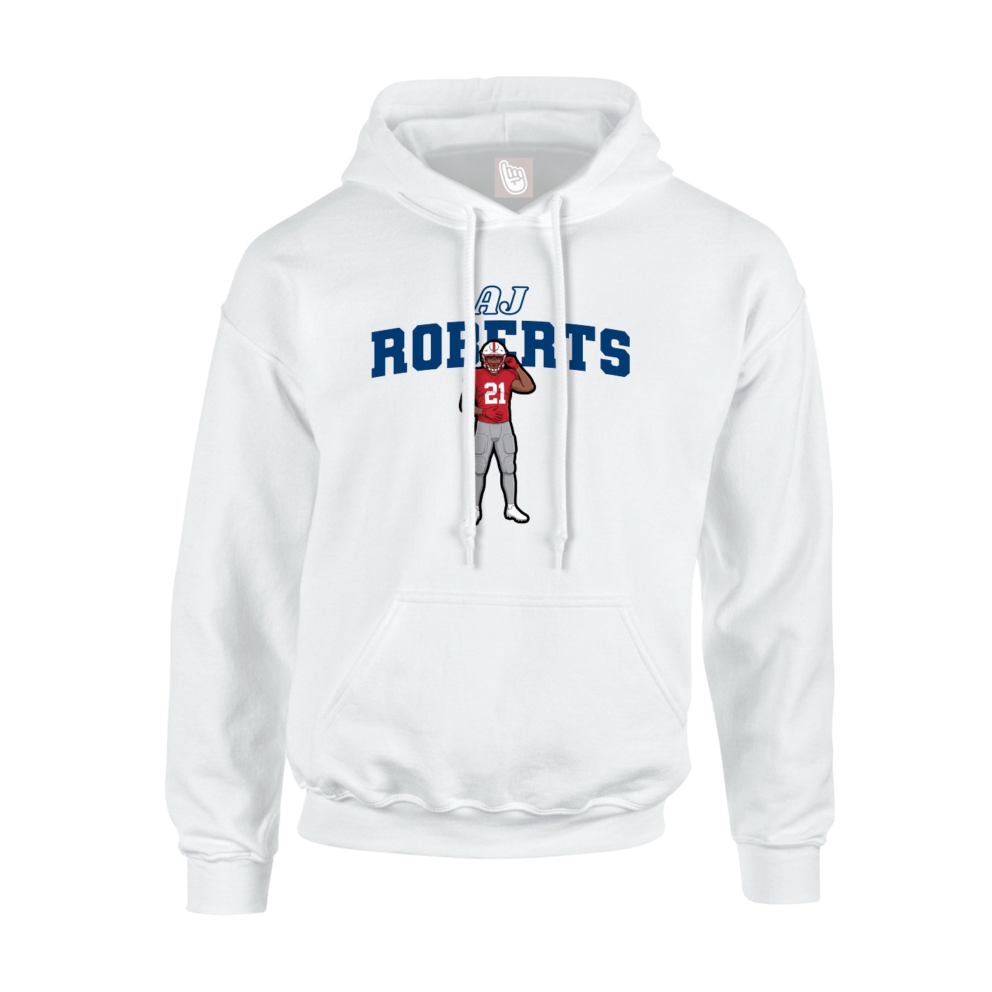 Youth Hoodie — Name Arch in White