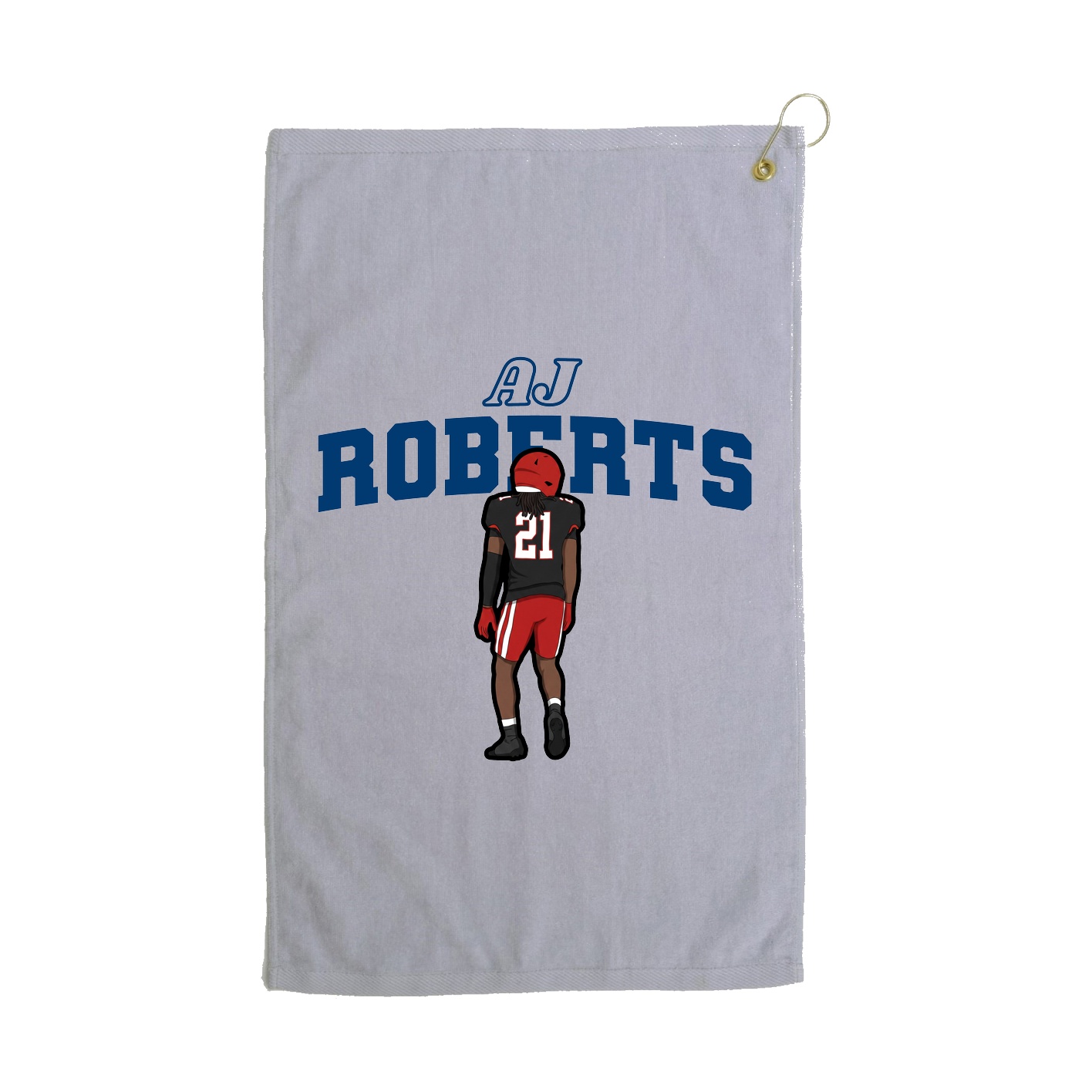 Golf Towel — Name Arch in Grey
