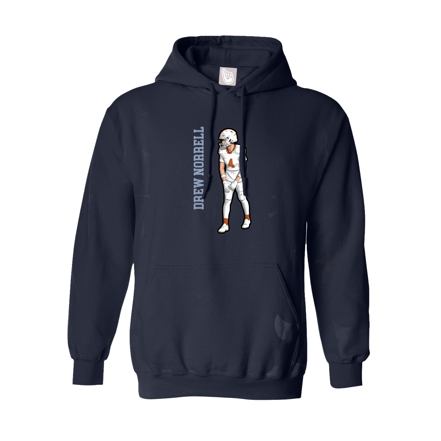 Youth Hoodie — Name Vertical in Navy