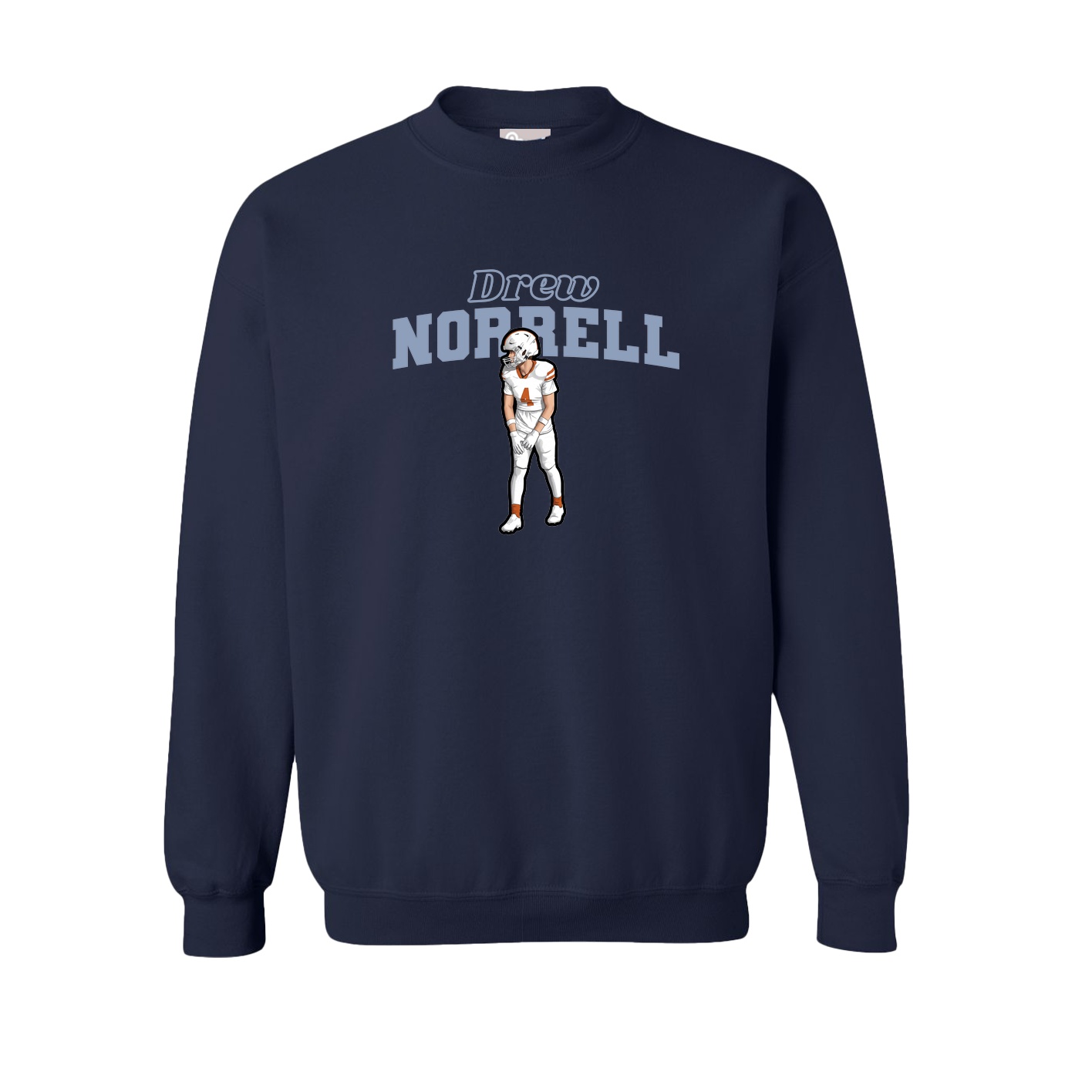Fleece Crew — Name Arch in Navy