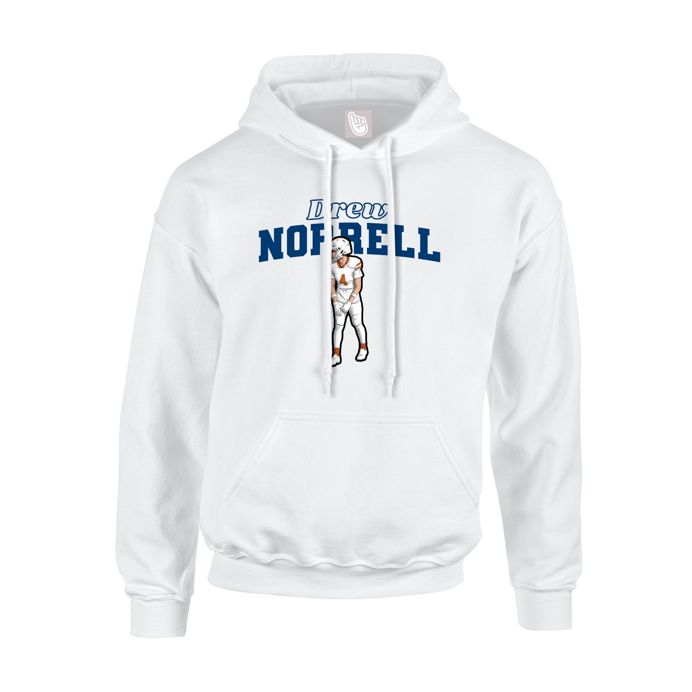Youth Hoodie — Name Arch in White