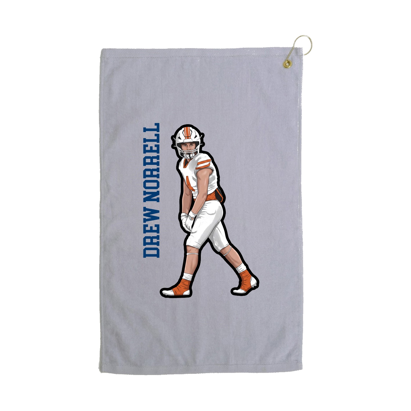 Golf Towel — Name Vertical in Grey