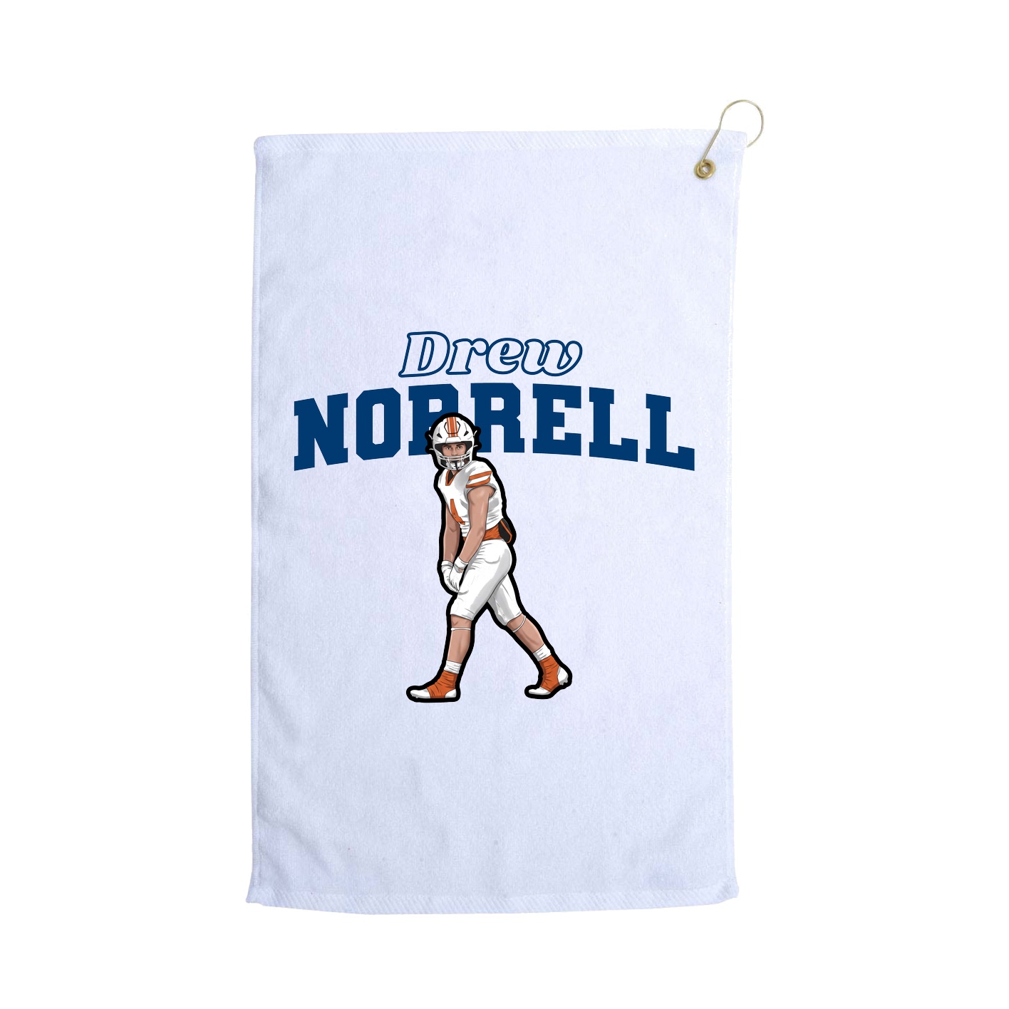 Golf Towel — Name Arch in White