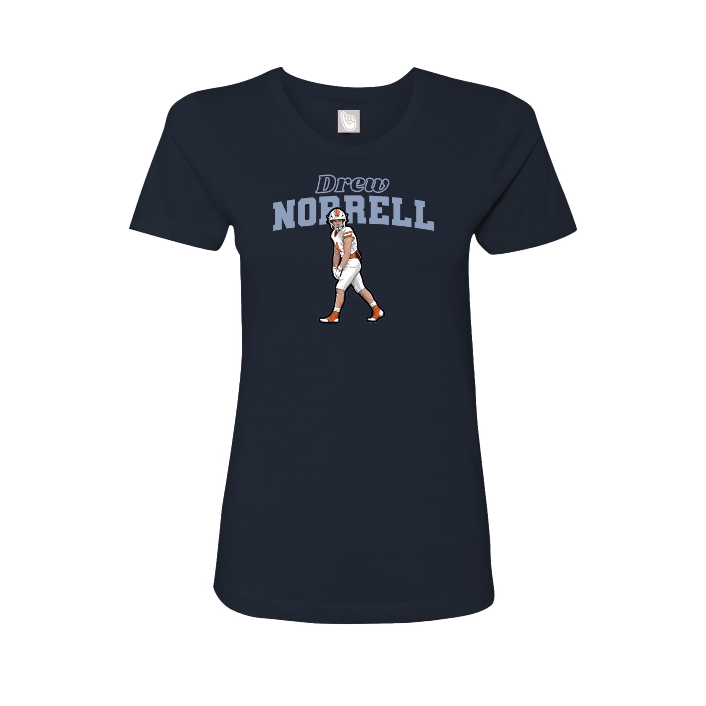 Fitted Women's Tee — Name Arch in Navy