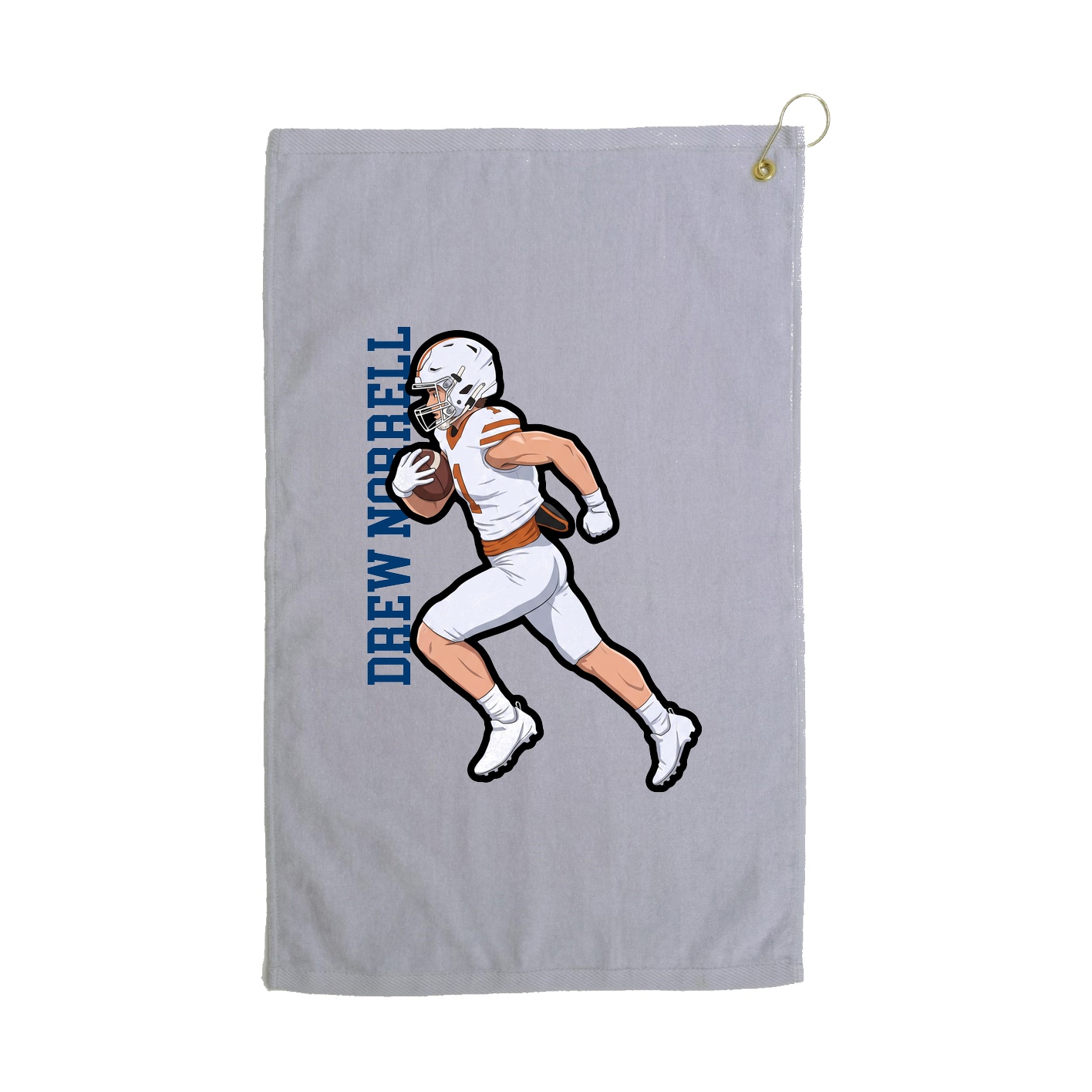 Golf Towel — Name Vertical in Grey