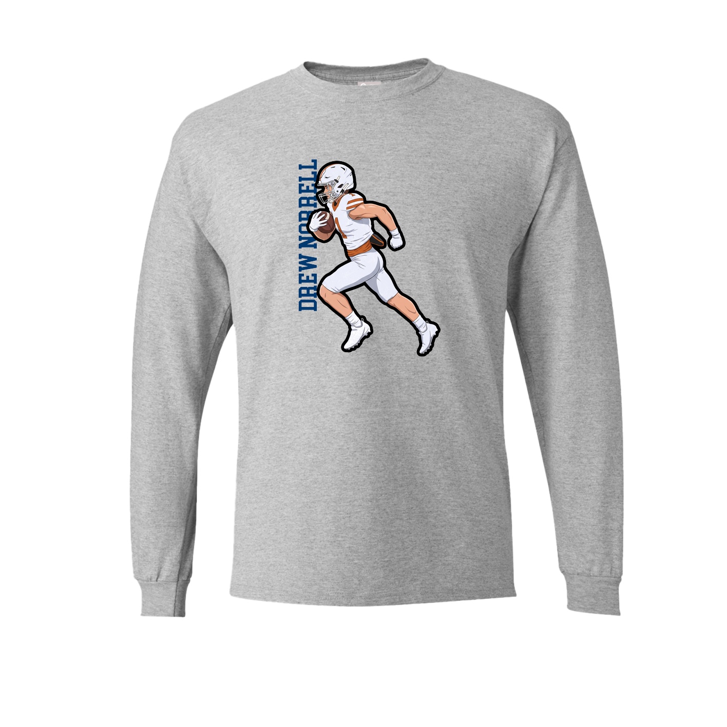 Long Sleeve Tee — Name Vertical in Grey