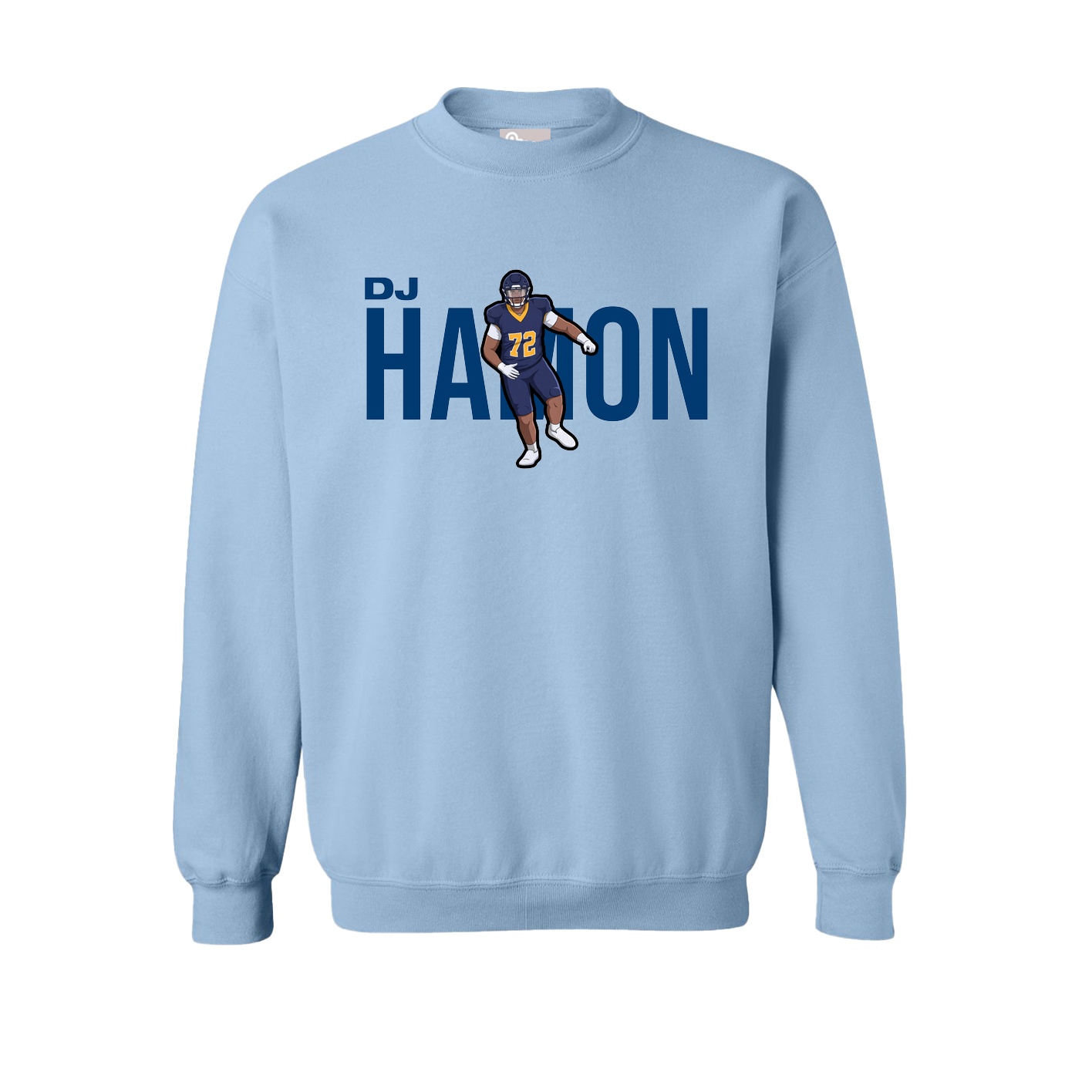 Fleece Crew — Player Name in Light Blue