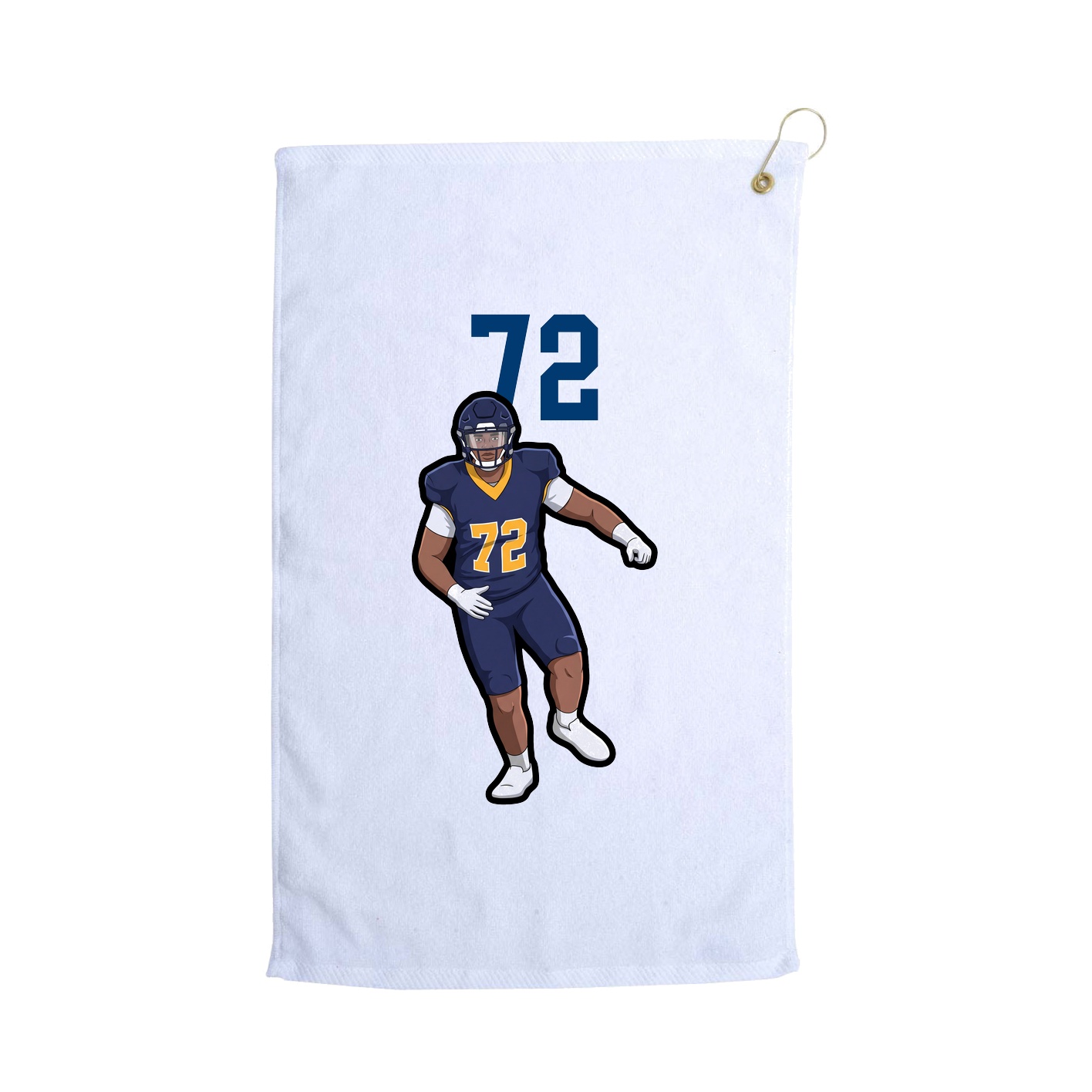 Golf Towel — Number Top in White