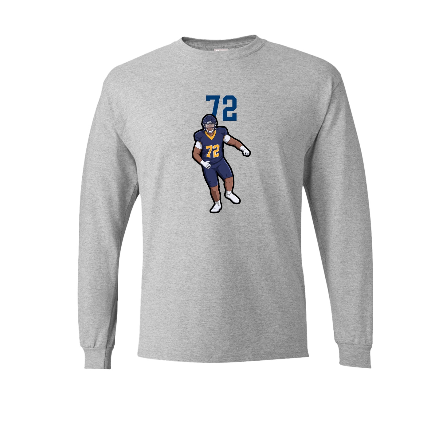 Long Sleeve Tee — Number Top in Grey
