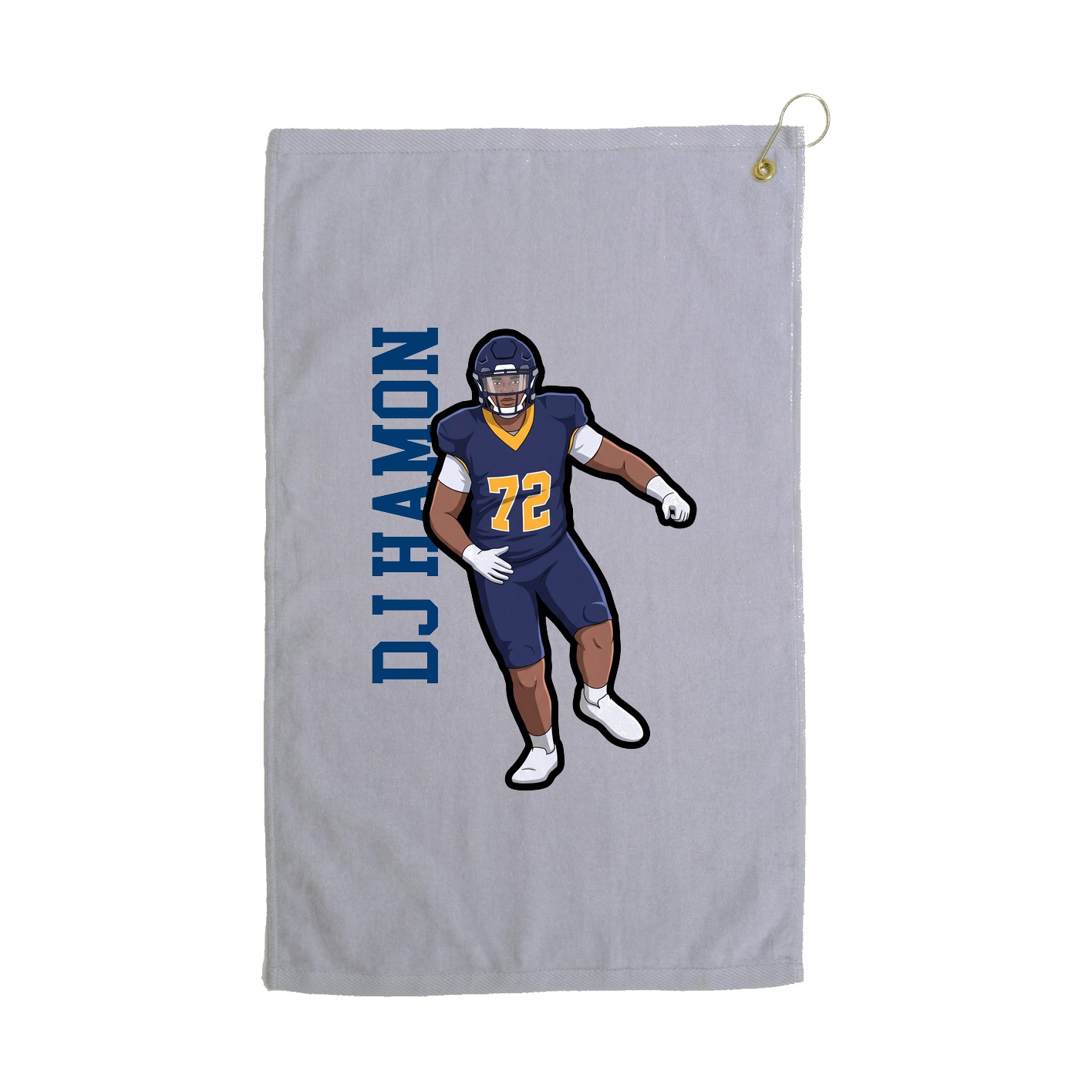 Golf Towel — Name Vertical in Grey