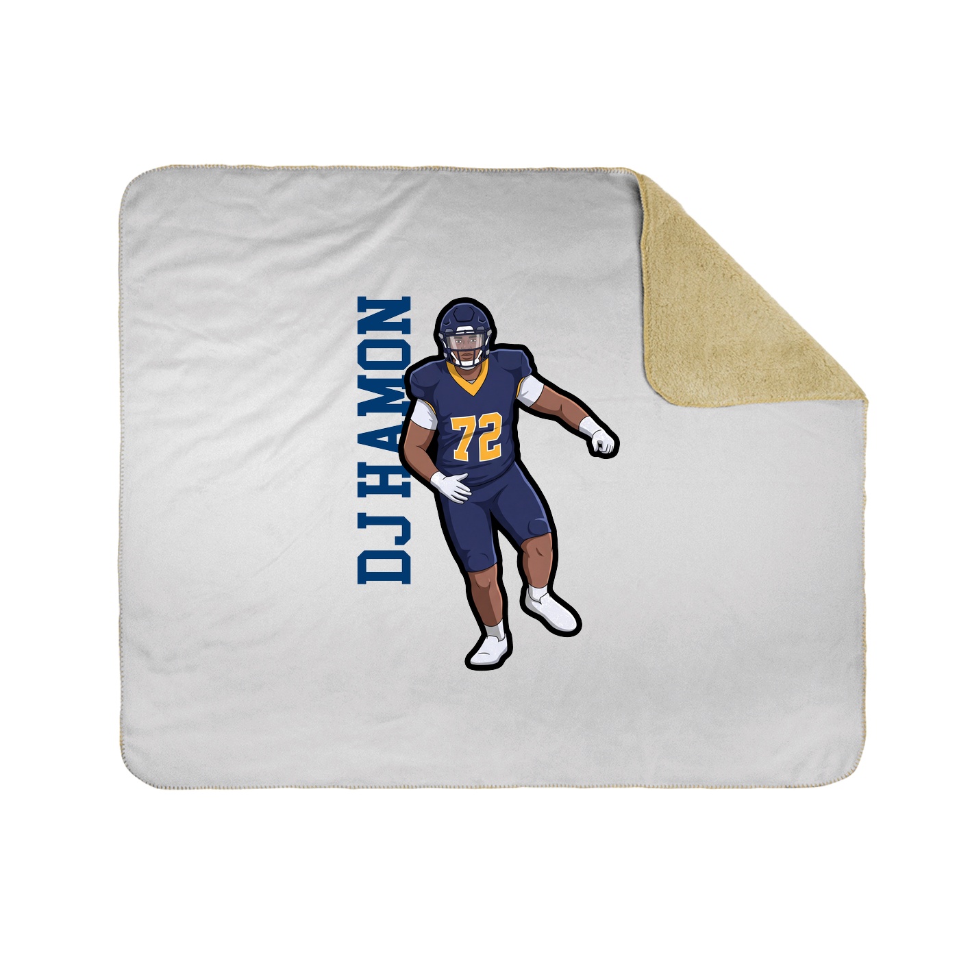 Throw Blanket — Name Vertical in White