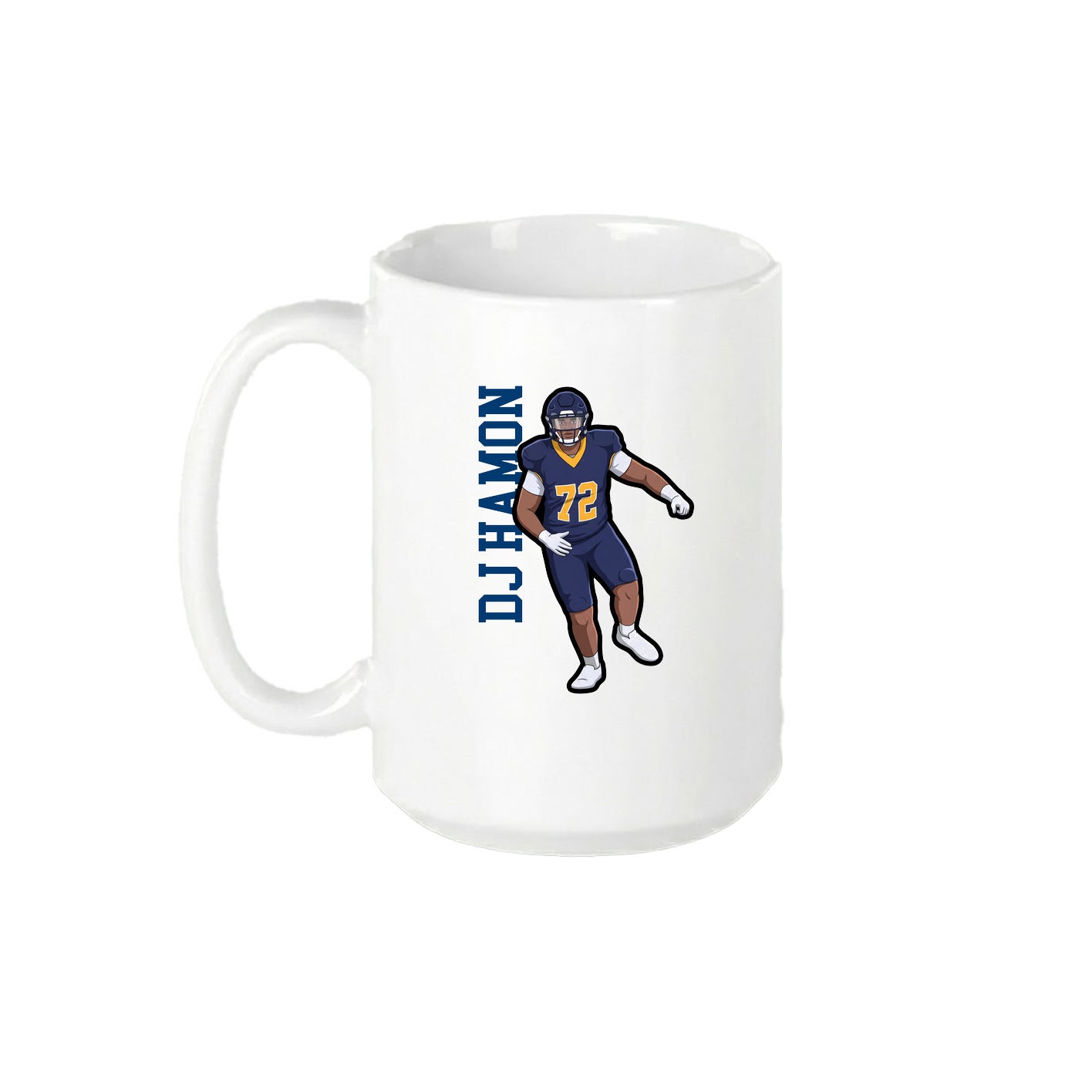 15oz Coffee Mug — Name Vertical in White